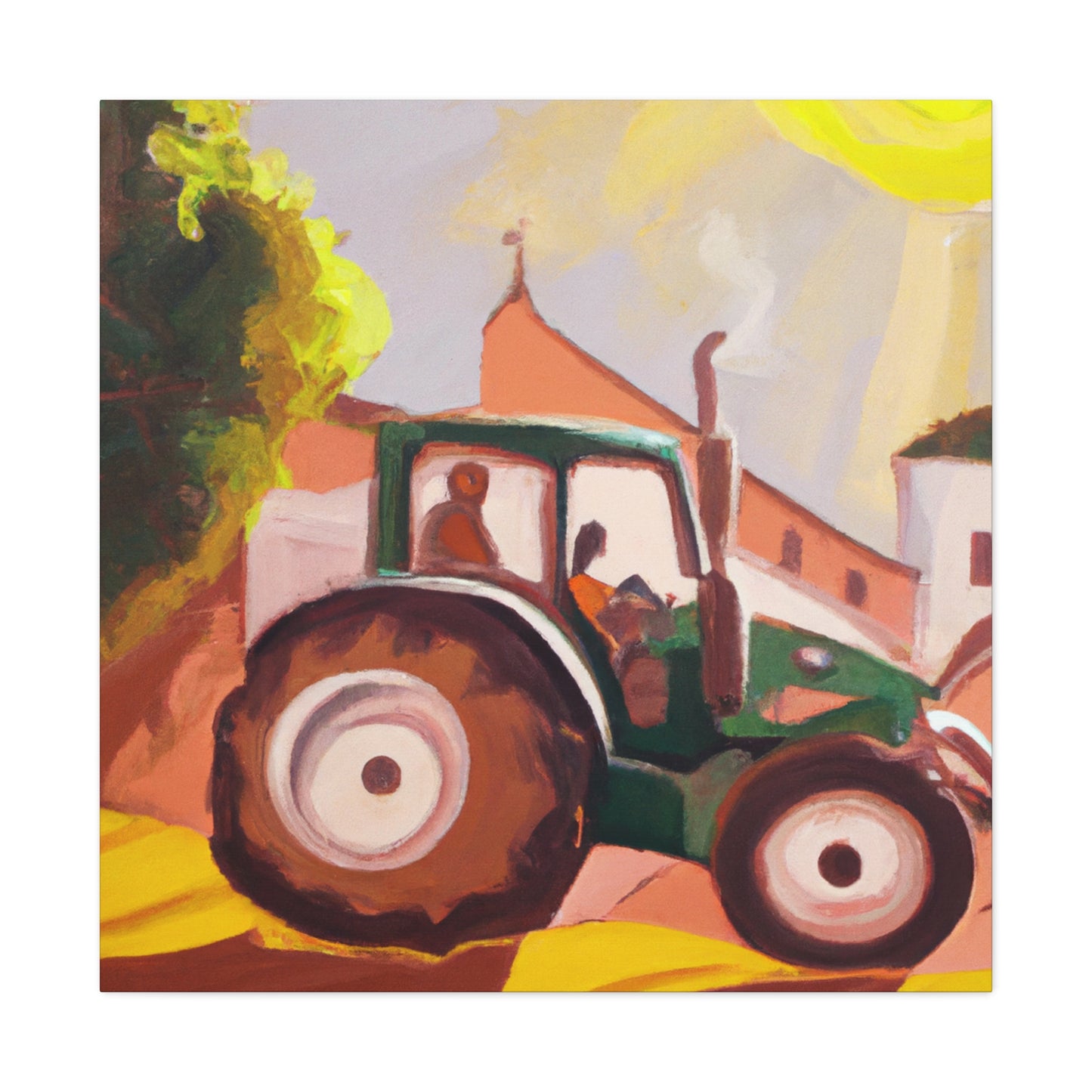 "Tractor in Rococo Style" - Canvas