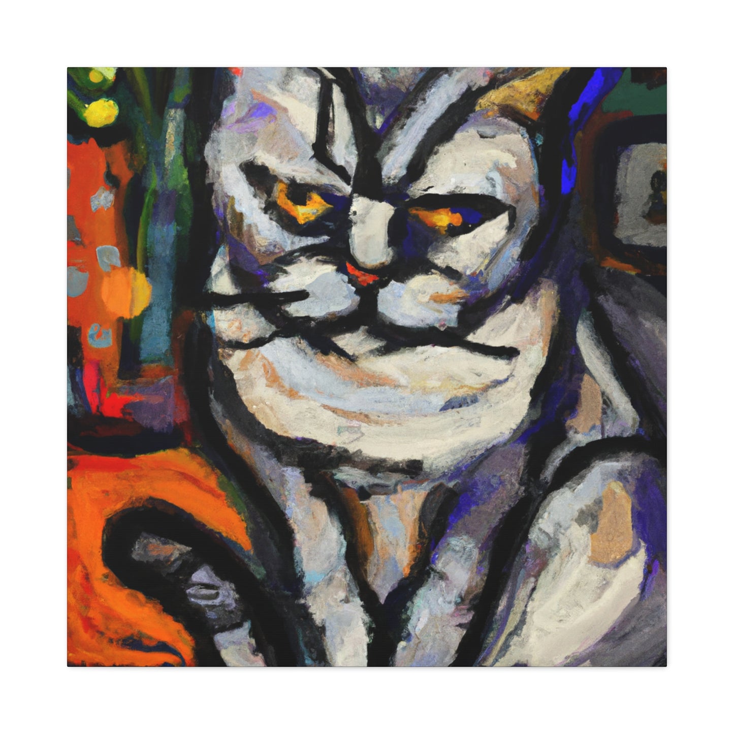 "Feline Expressionist Study". - Canvas