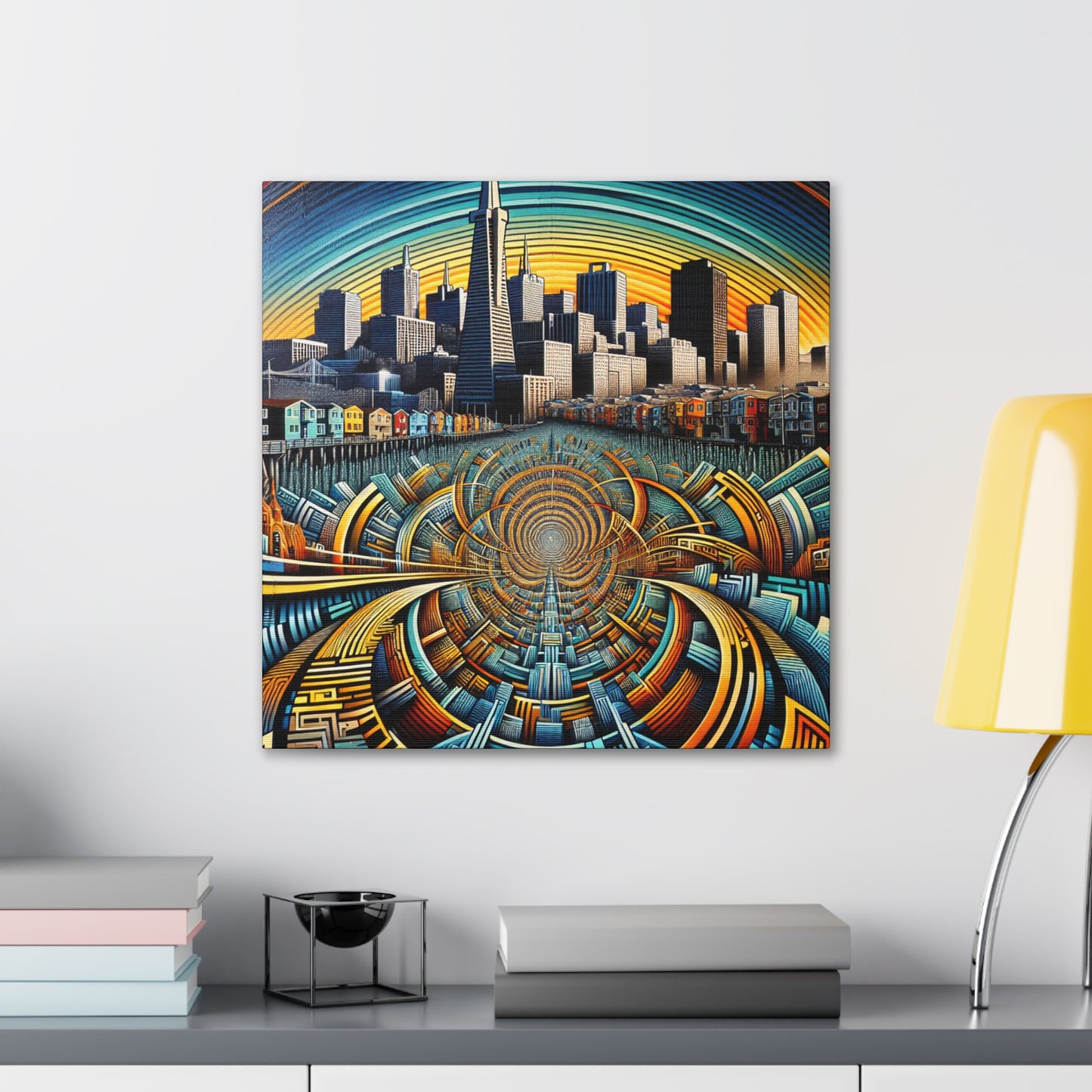 Golden City Silhouette - Canvas