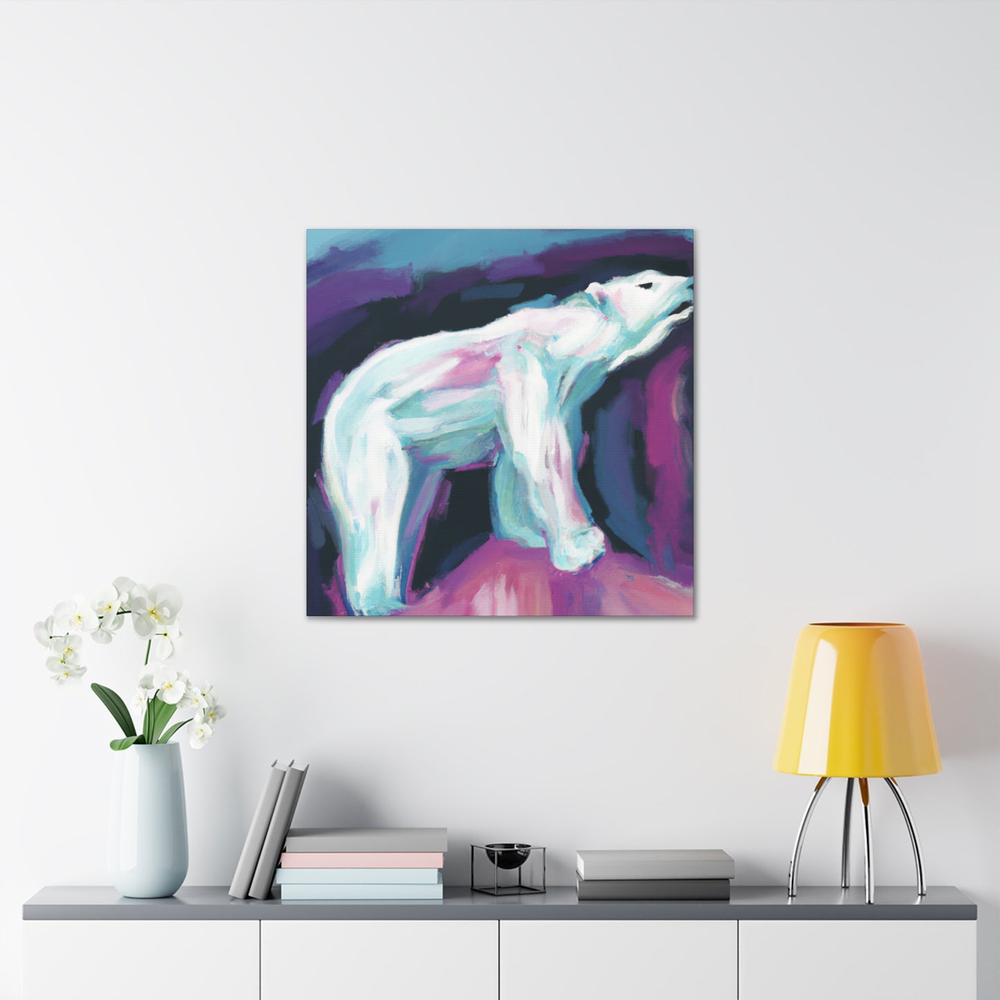 Polar Bear in Motion - Canvas