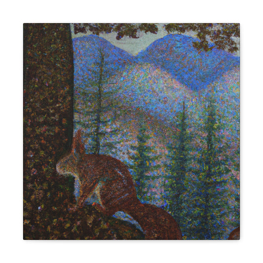 Squirrel's Pointillism Dream - Canvas