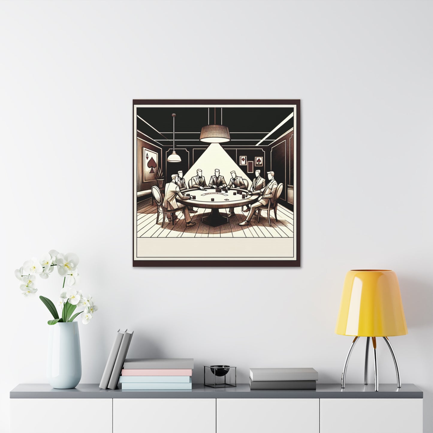 Sleek Serenity: Poker Table - Canvas