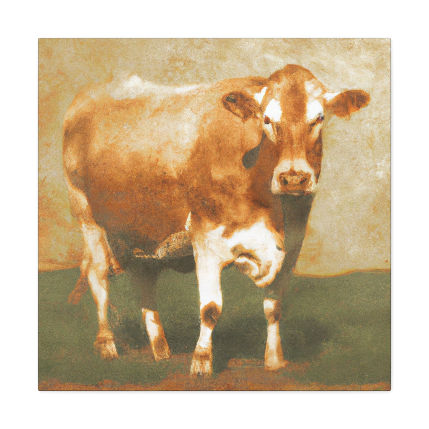 "Jersey Cow Reflection Scene" - Canvas