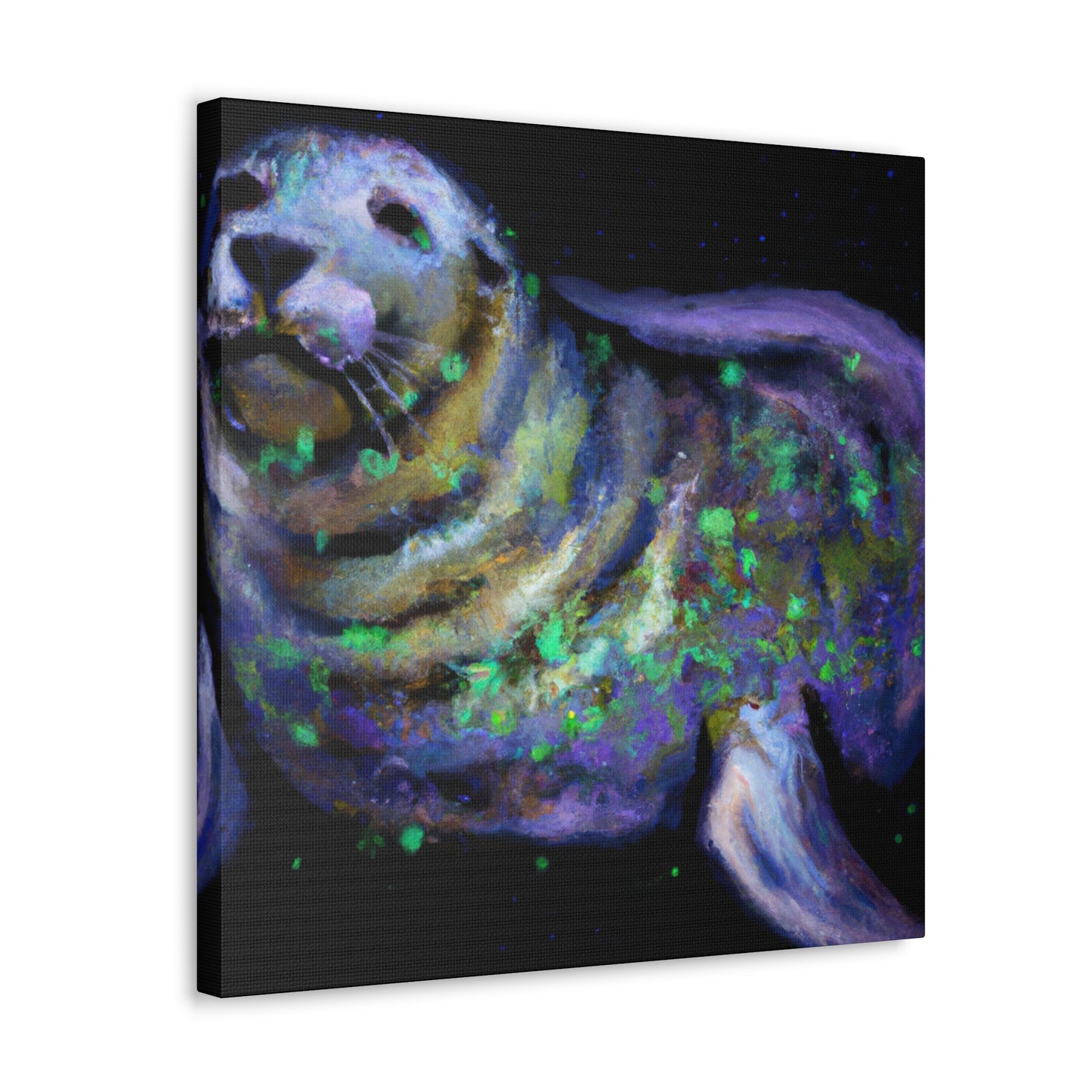 "Harp Seals in Moonlight" - Canvas