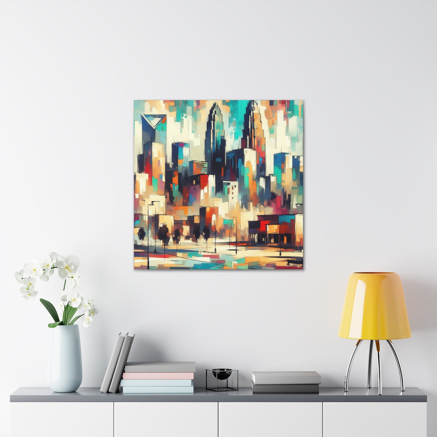 "Cityscape Symphony: Charlotte Rhapsody" - Canvas