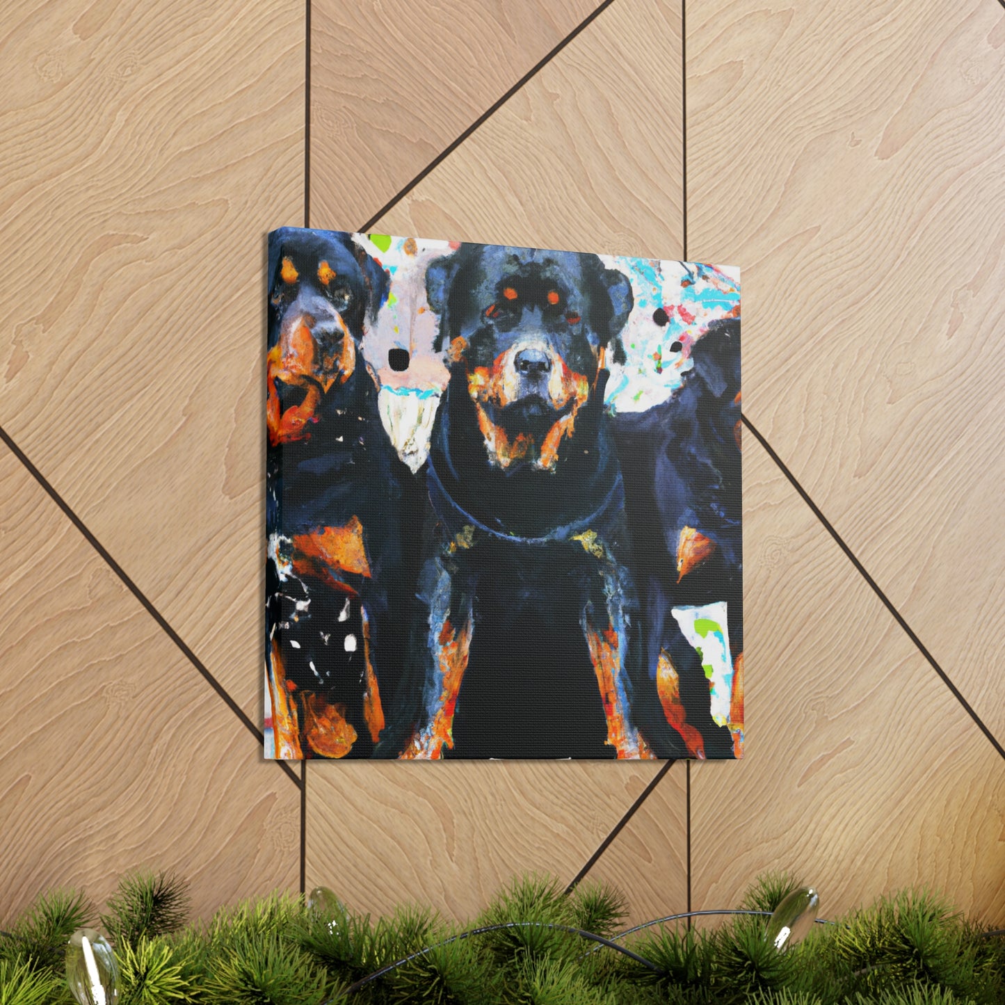 Powerful Rottweiler Pose - Canvas