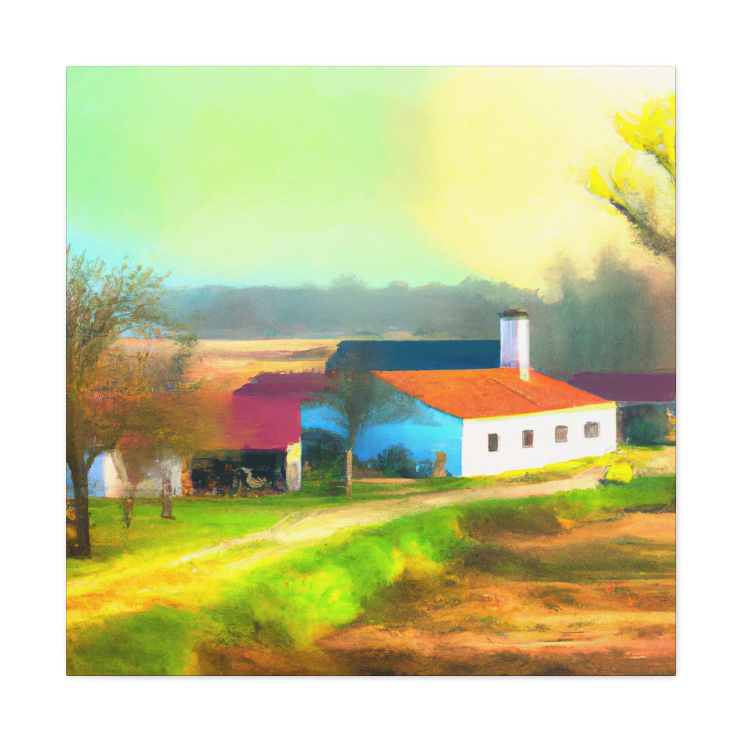 "Farmhouse of Seasons" - Canvas