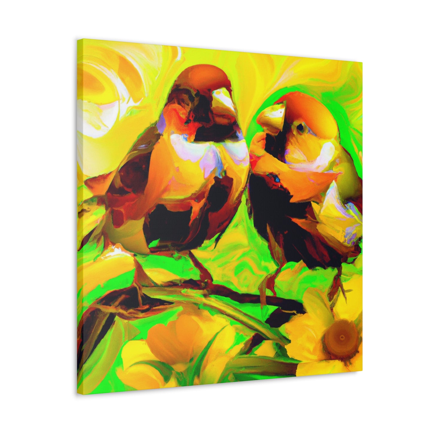 Lovebirds in Bloom - Canvas