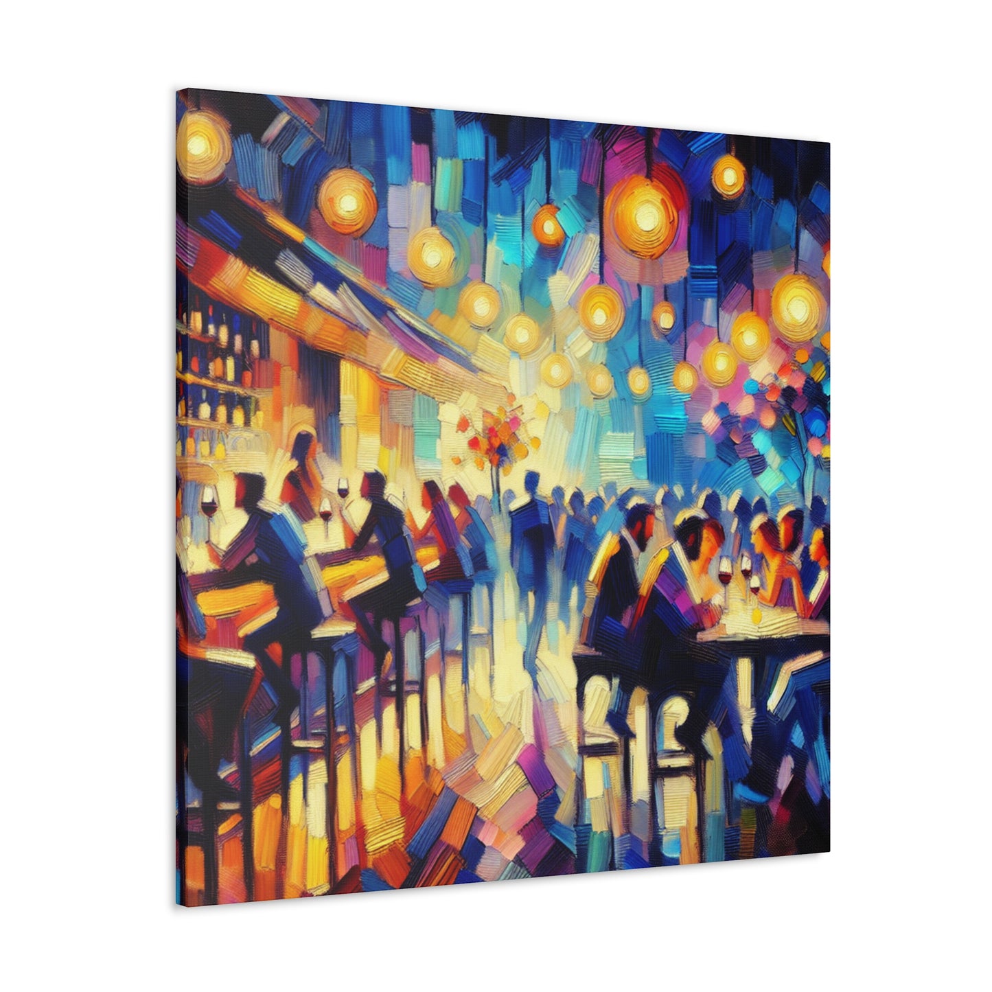 Vibrant Wine Bar Scene - Canvas