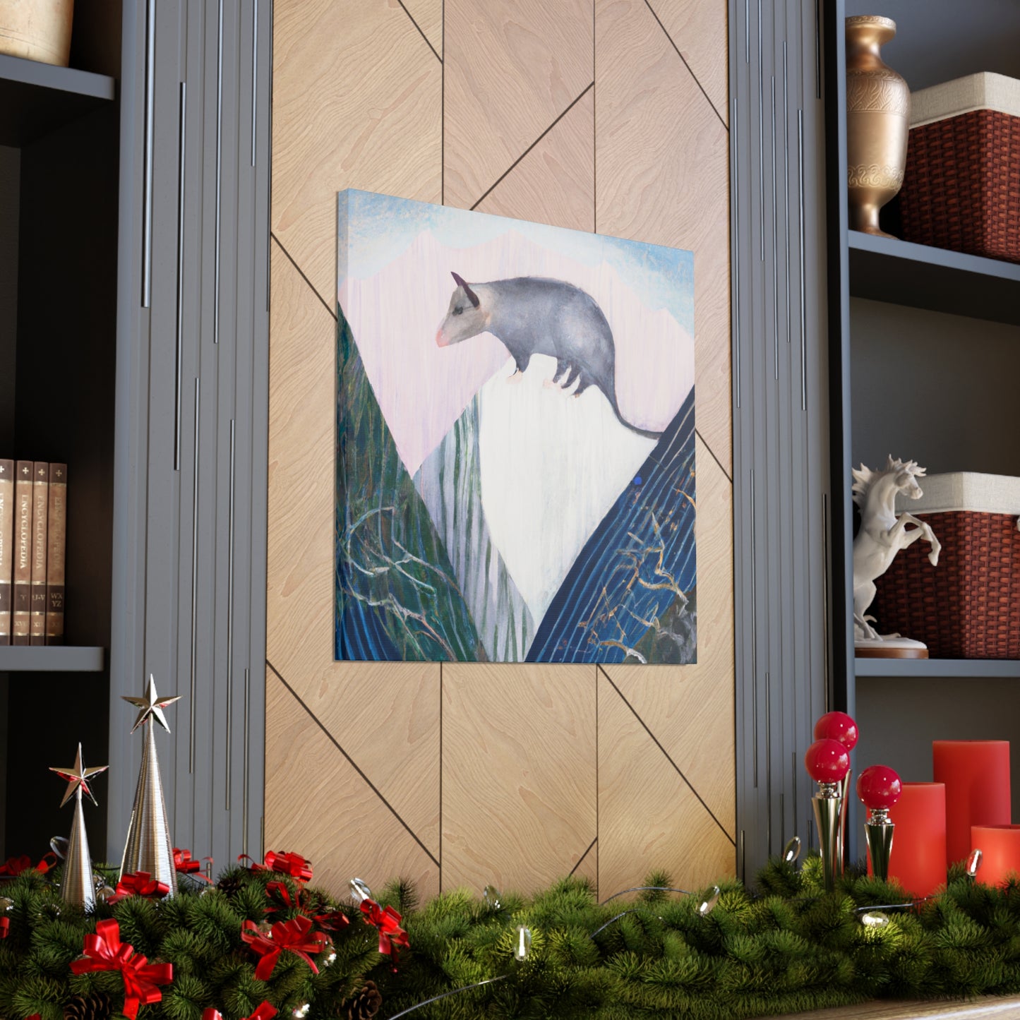 Opossum in Art Deco - Canvas