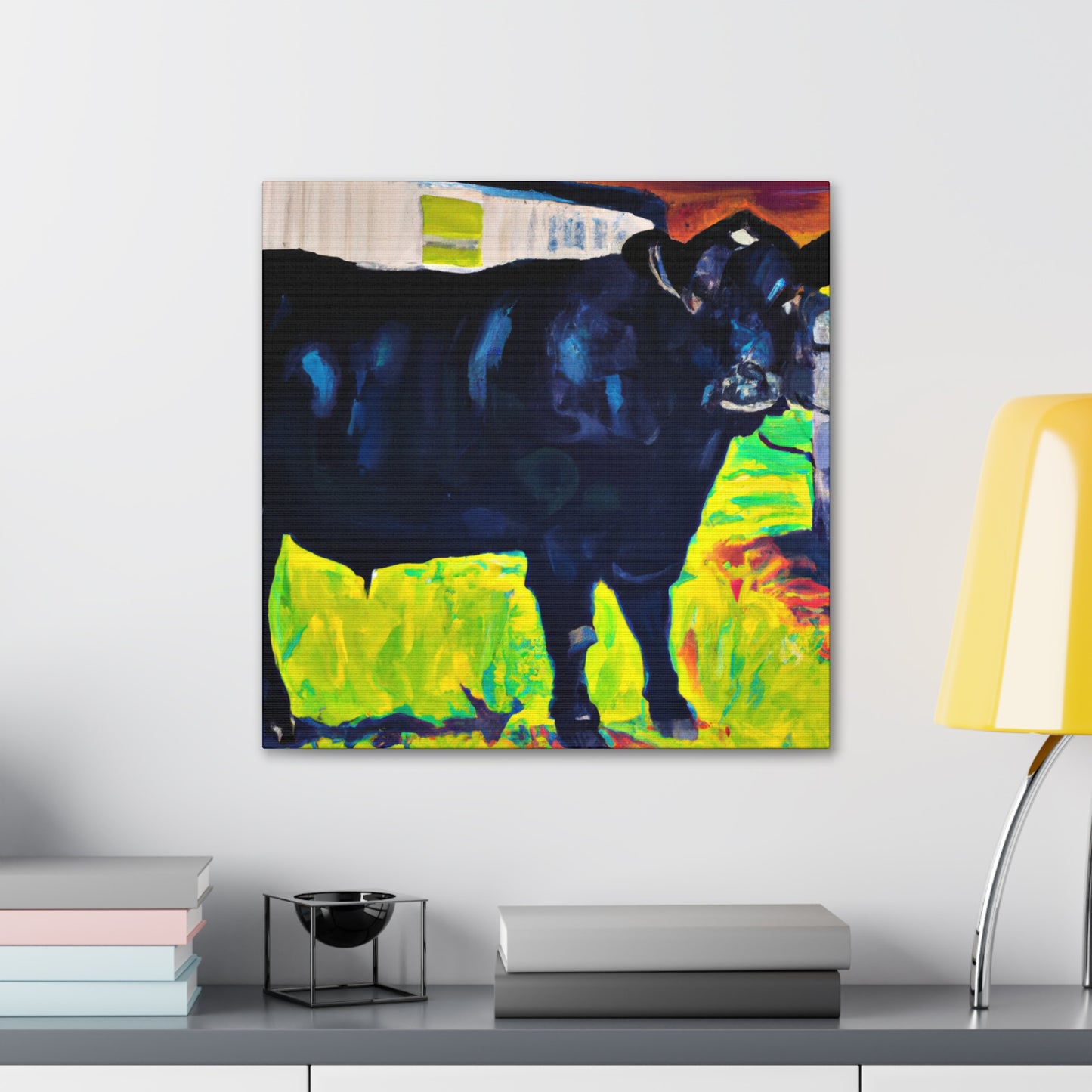 "Herding Black Angus Cattle" - Canvas