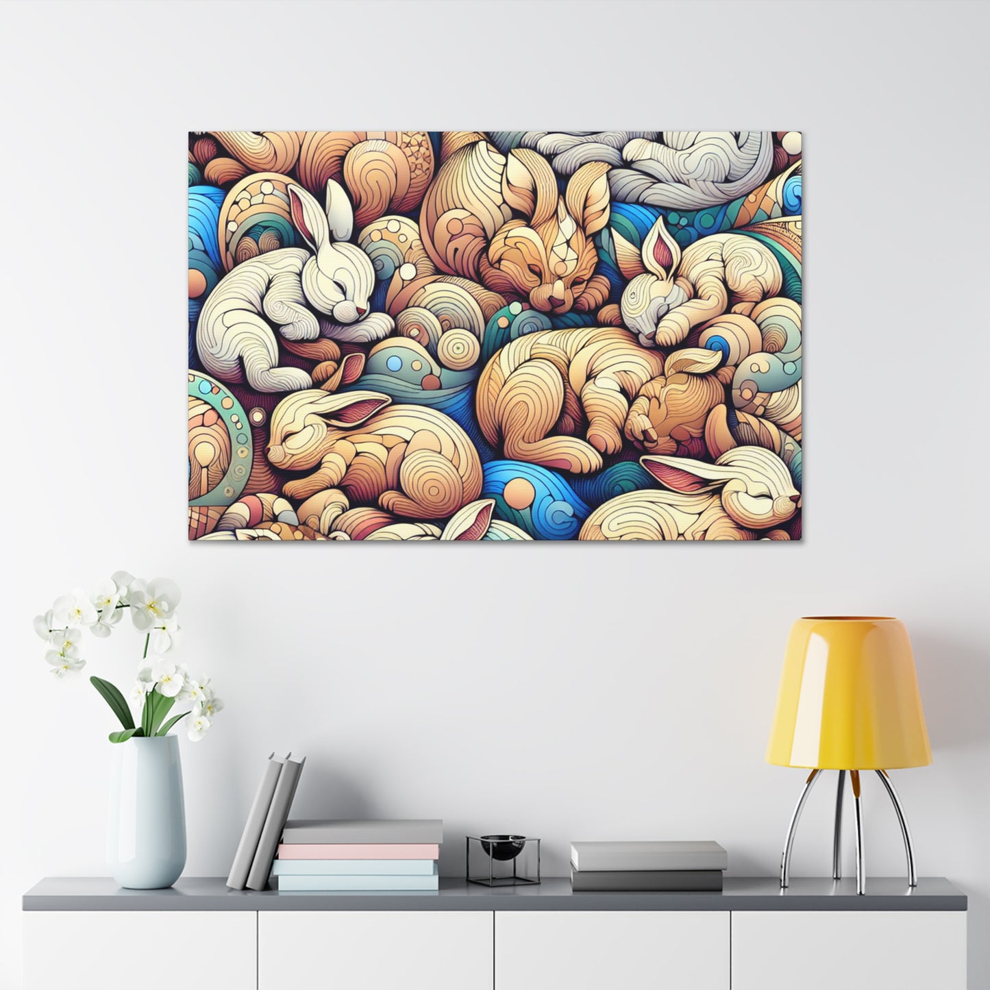 Whimsical Slumbering Creatures - Canvas