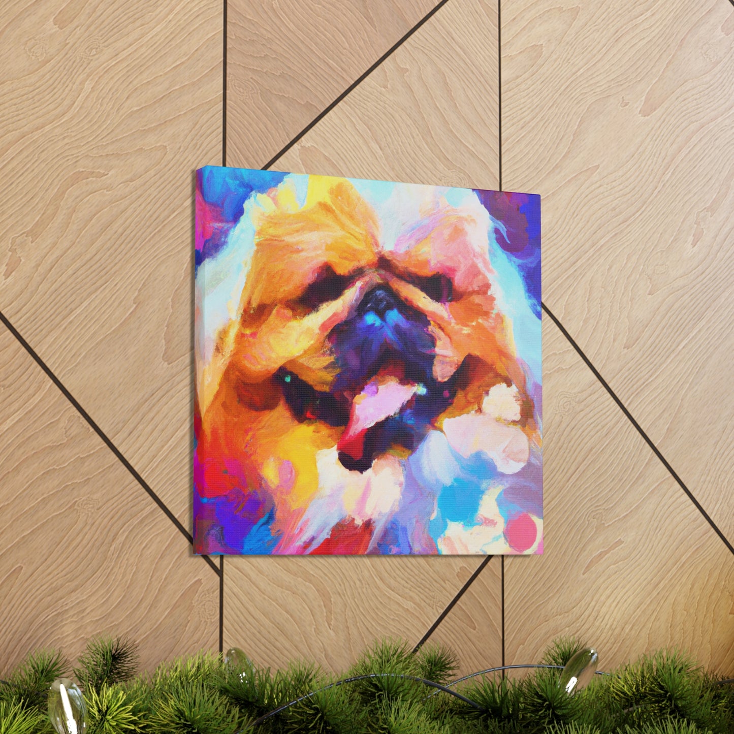 "Pekingese Playful Pose" - Canvas