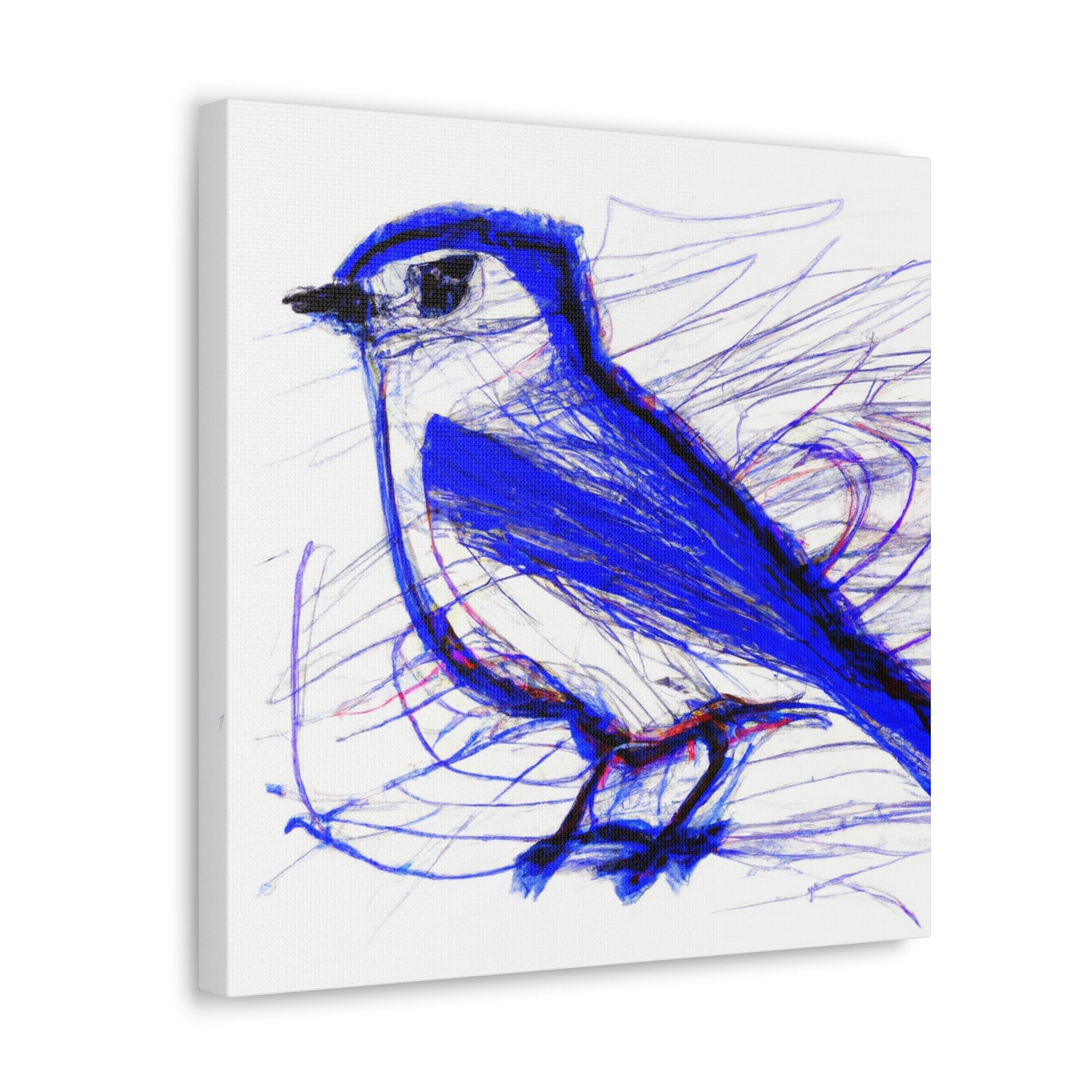 Bluebird's Regal Pose - Canvas