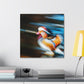 "Mandarin Ducks in Deco" - Canvas