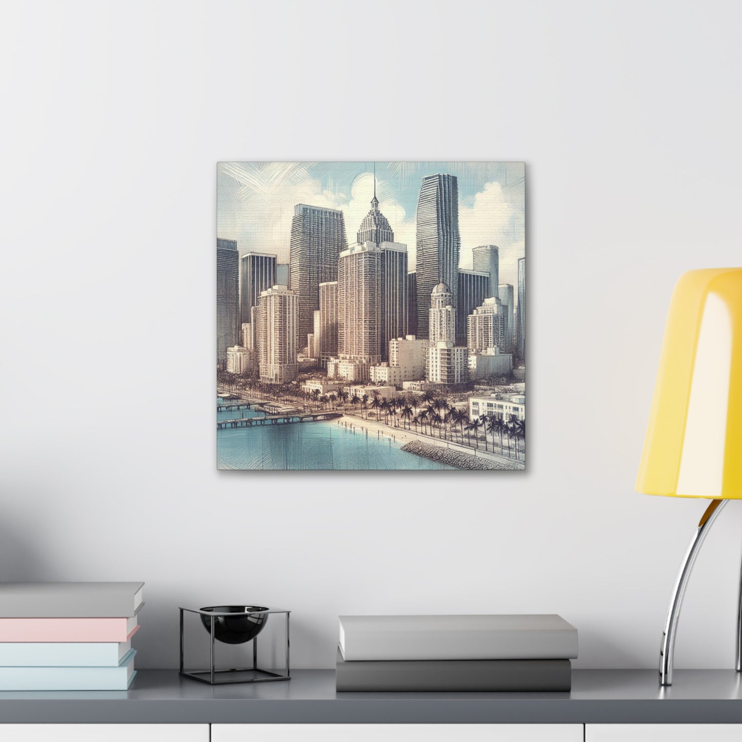 "Vibrant Miami Dreamscape" - Canvas