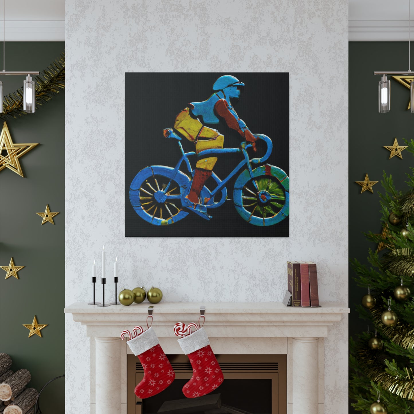 "Bicyclist in Motion" - Canvas