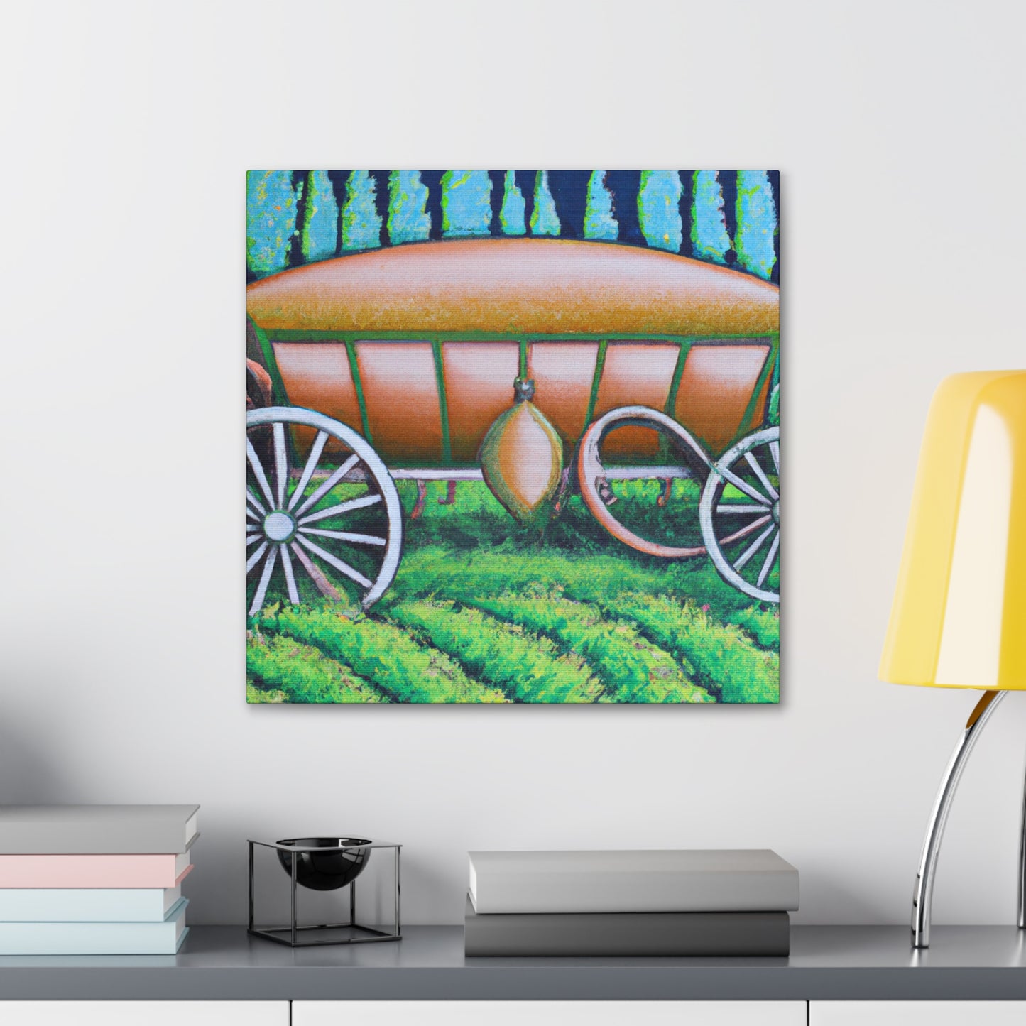 "Hay Wagon in Bloom" - Canvas