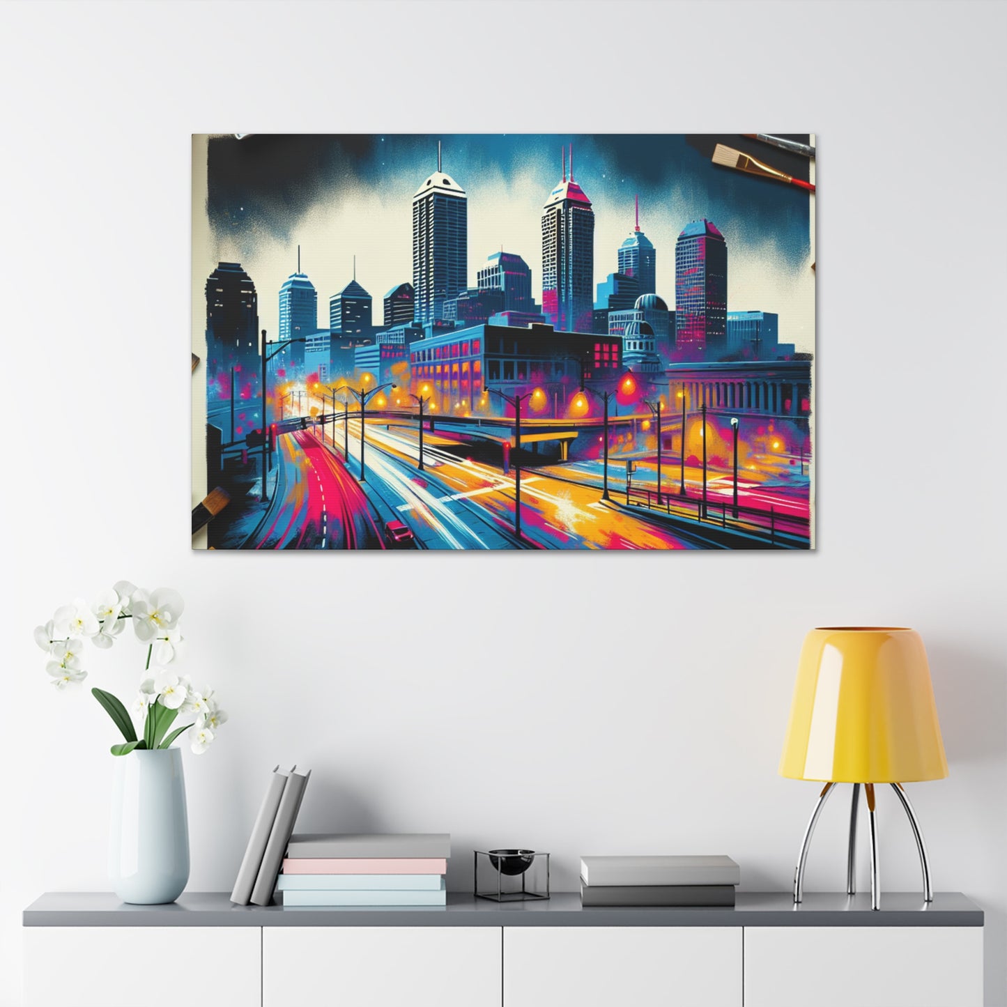 "Urban Echoes: Hoosier Horizons" - Canvas