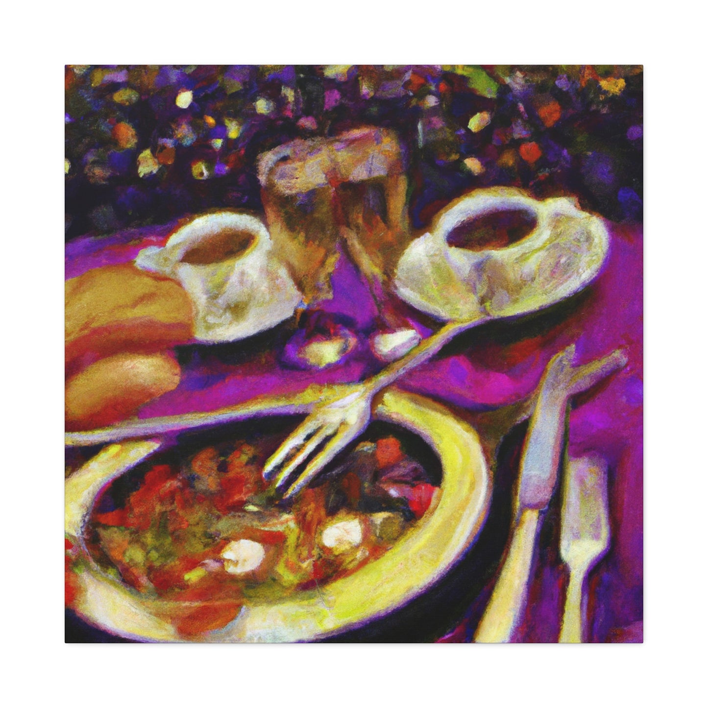 Dining in Moonlight. - Canvas