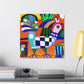 "Chickens in Art Deco" - Canvas