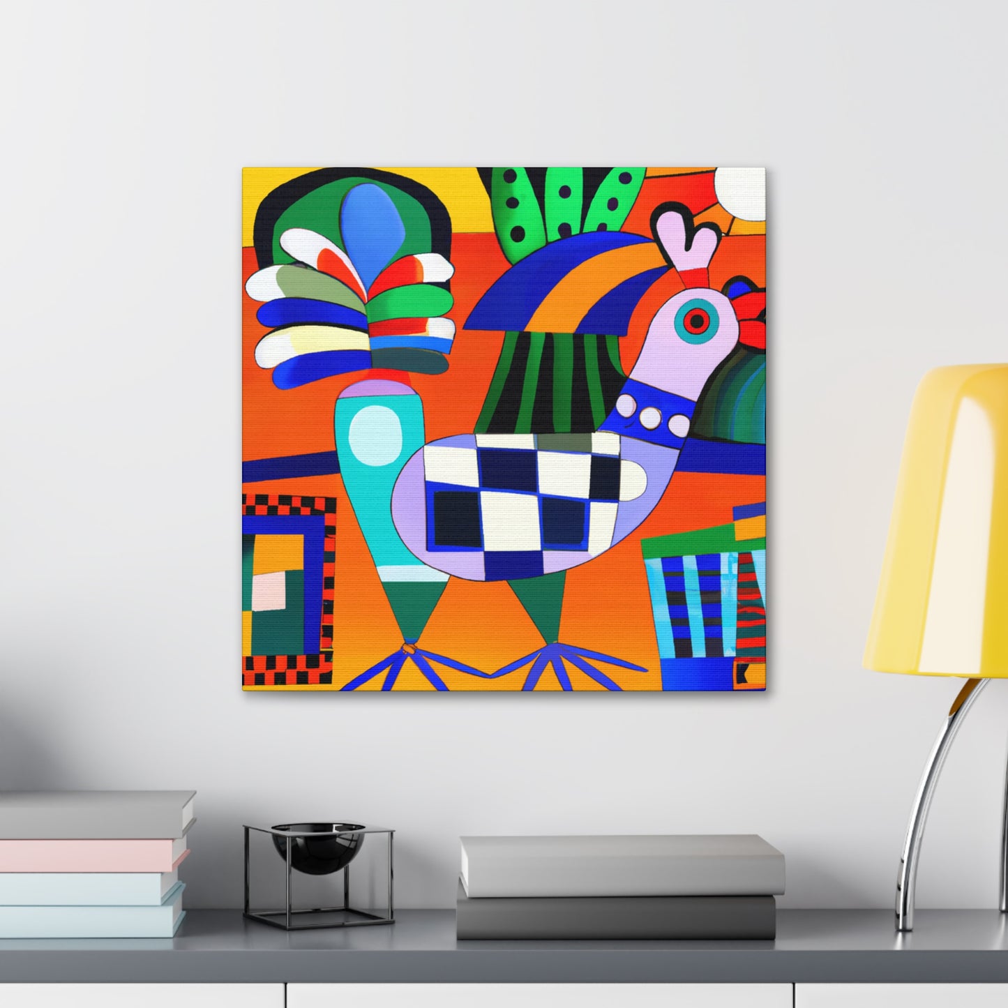 "Chickens in Art Deco" - Canvas