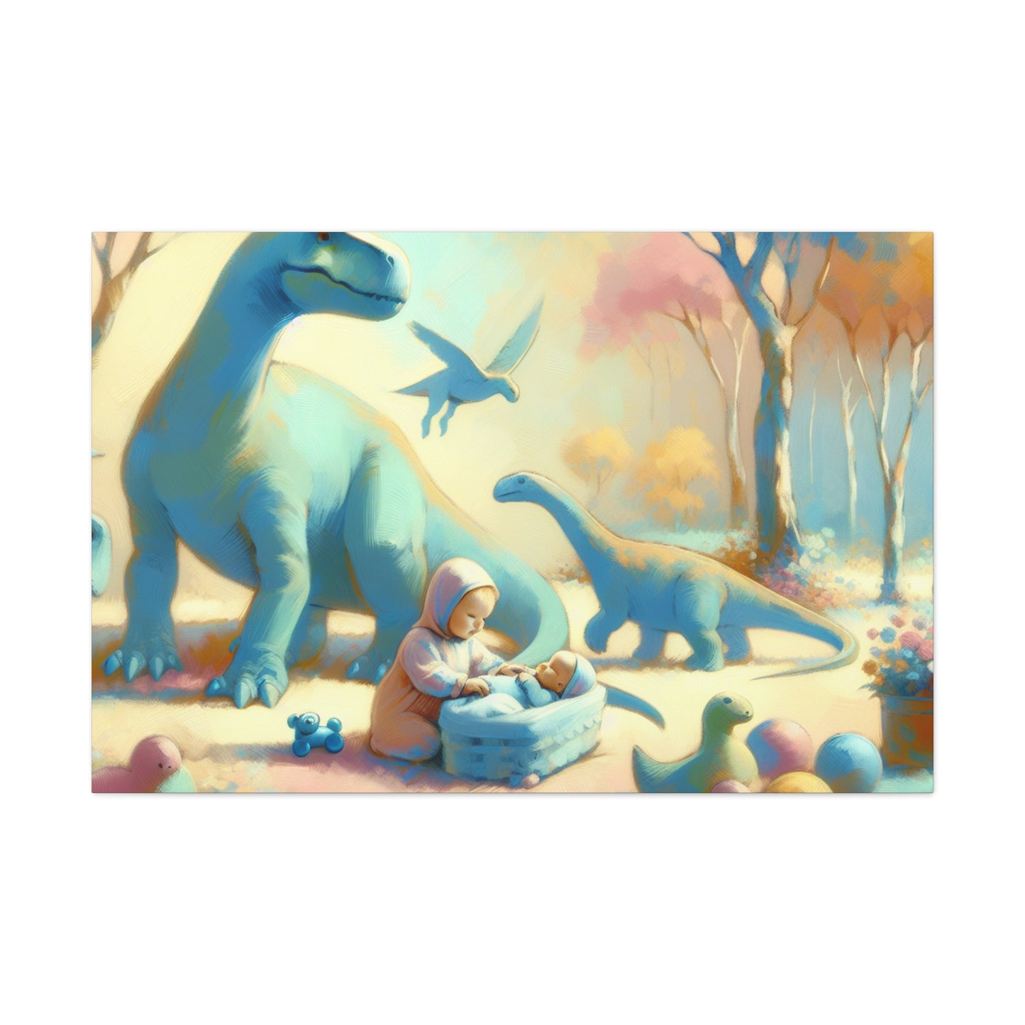 "Pastel Prehistoric Harmony" - Canvas