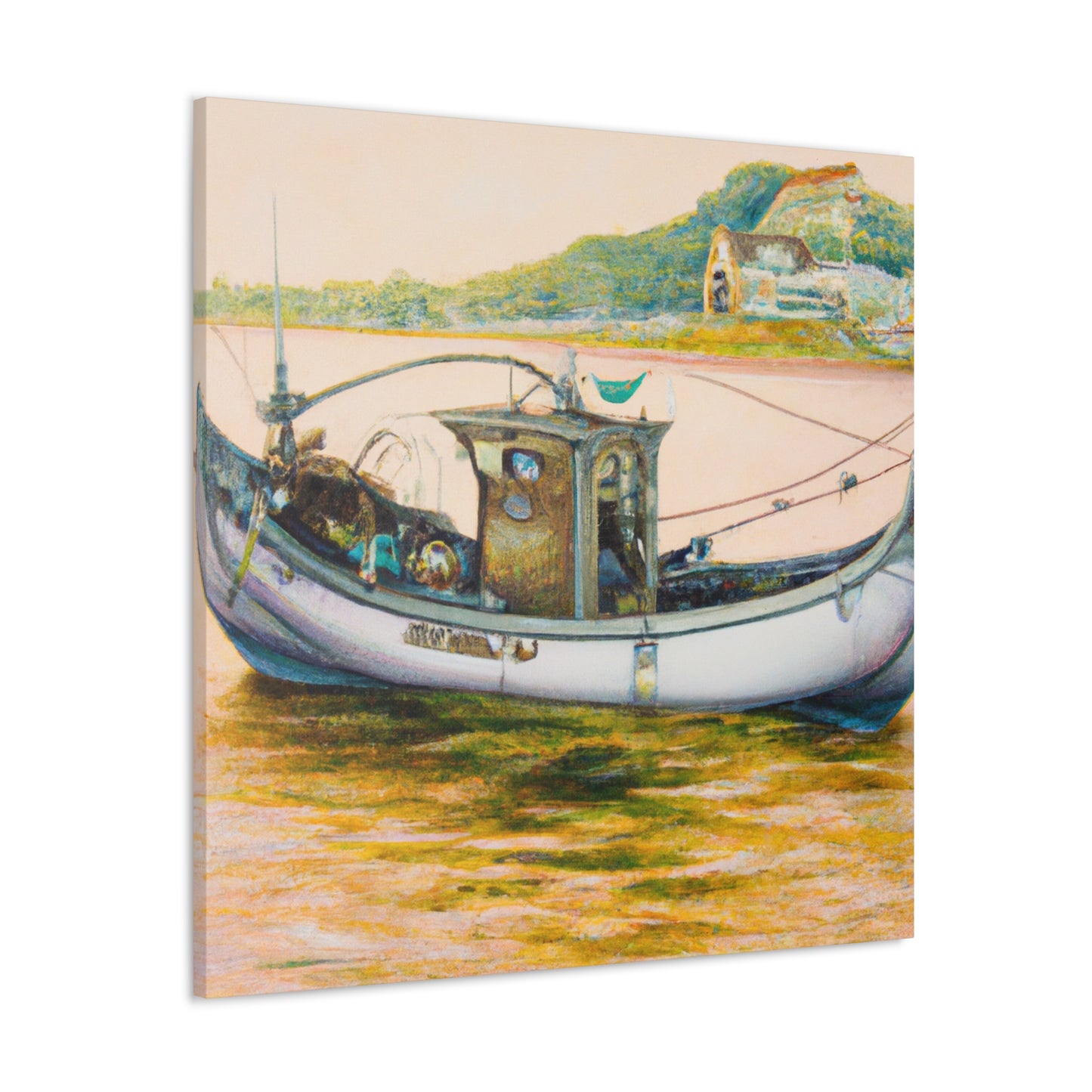 Fishing at Sea Reflected - Canvas