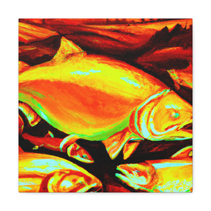 "Salmon in Moonlight Glow" - Canvas