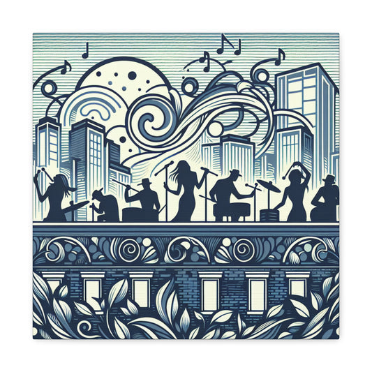 Euphoric Rooftop Revelry - Canvas