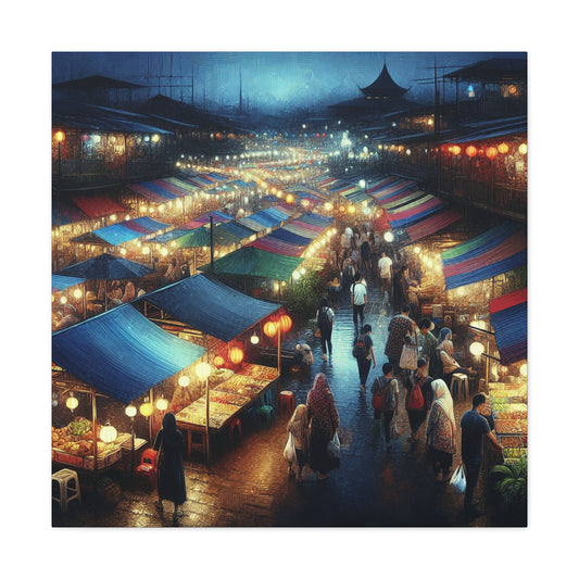 "Luminous Urban Bazaars" - Canvas