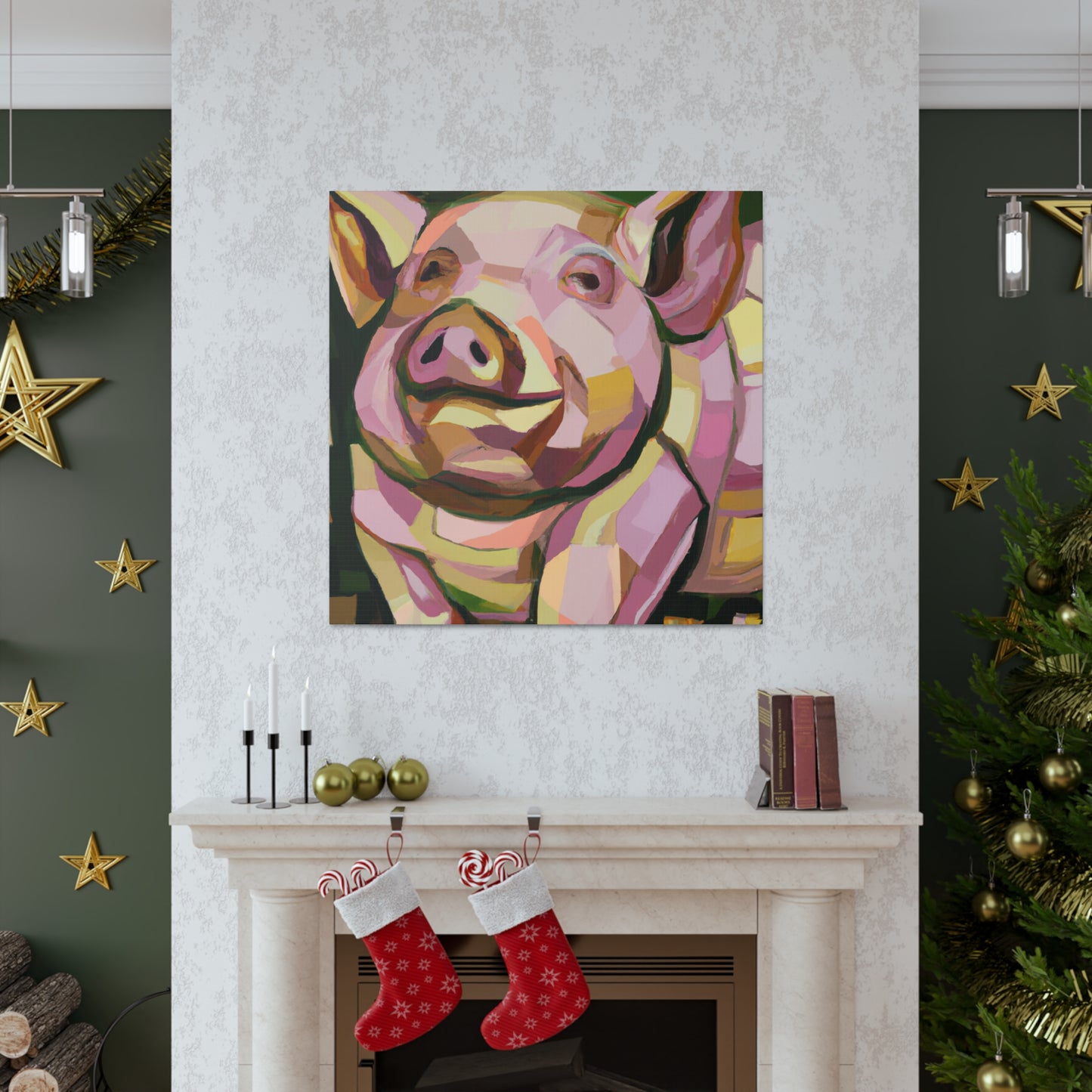 "Pot Belly Pig Deco" - Canvas