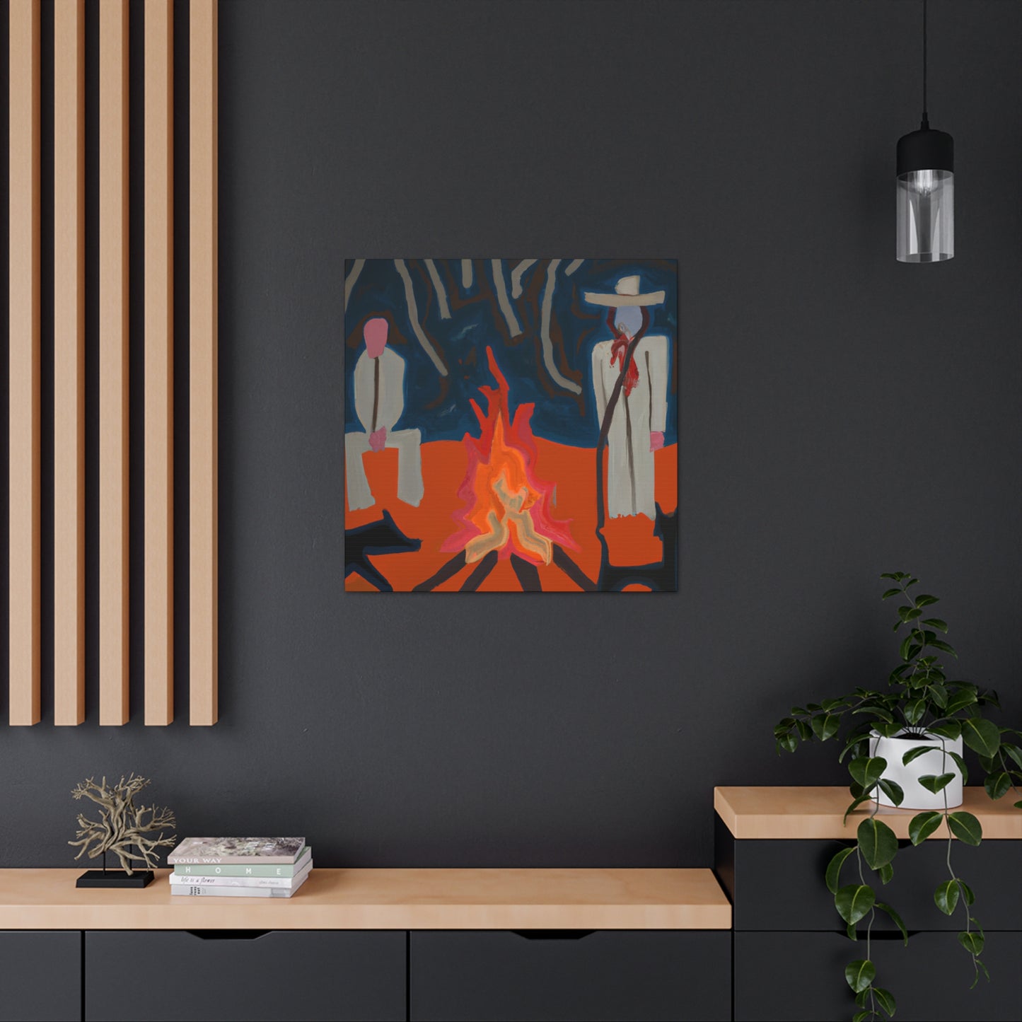 Campfire at Nightfall - Canvas