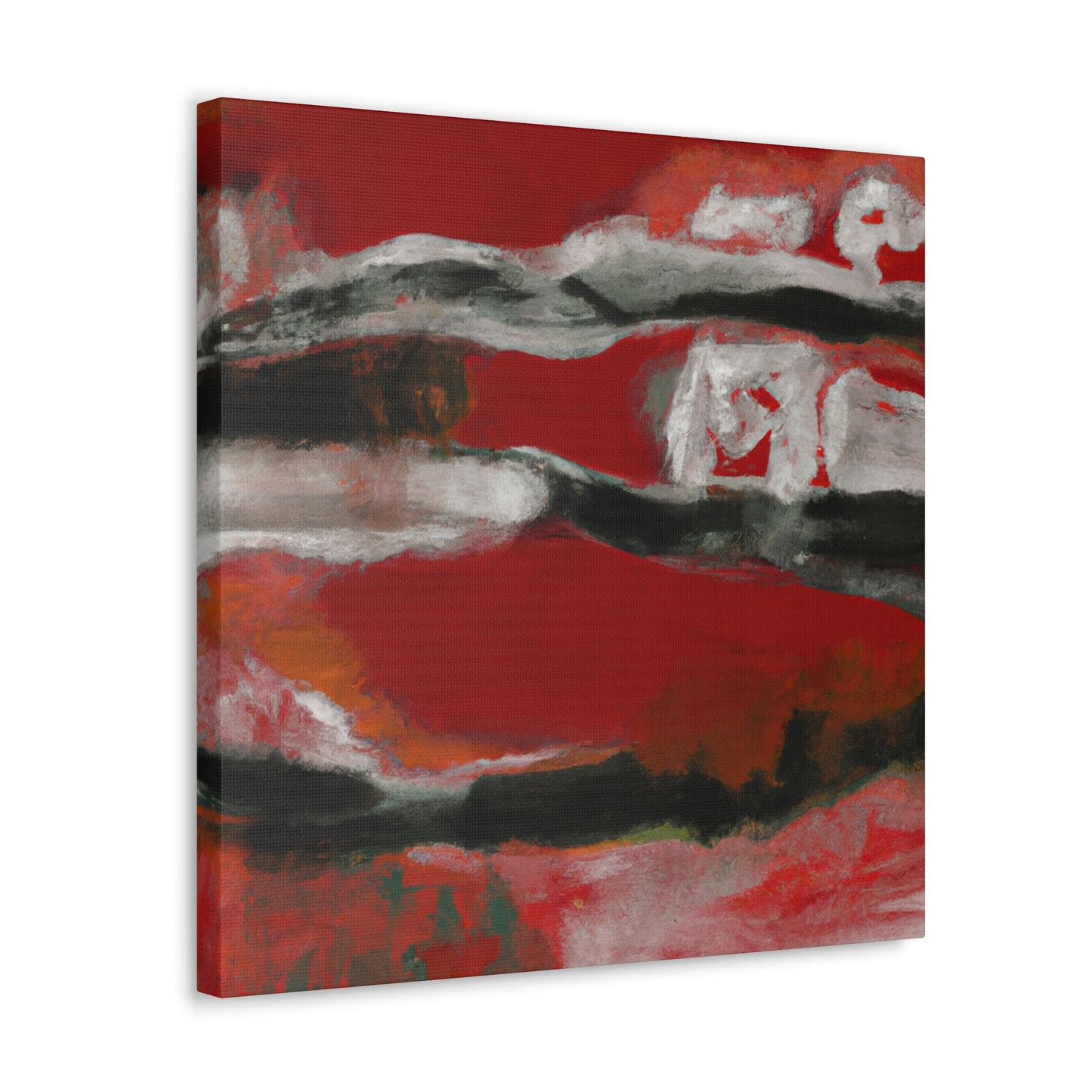 Salmon on Red Abstraction - Canvas