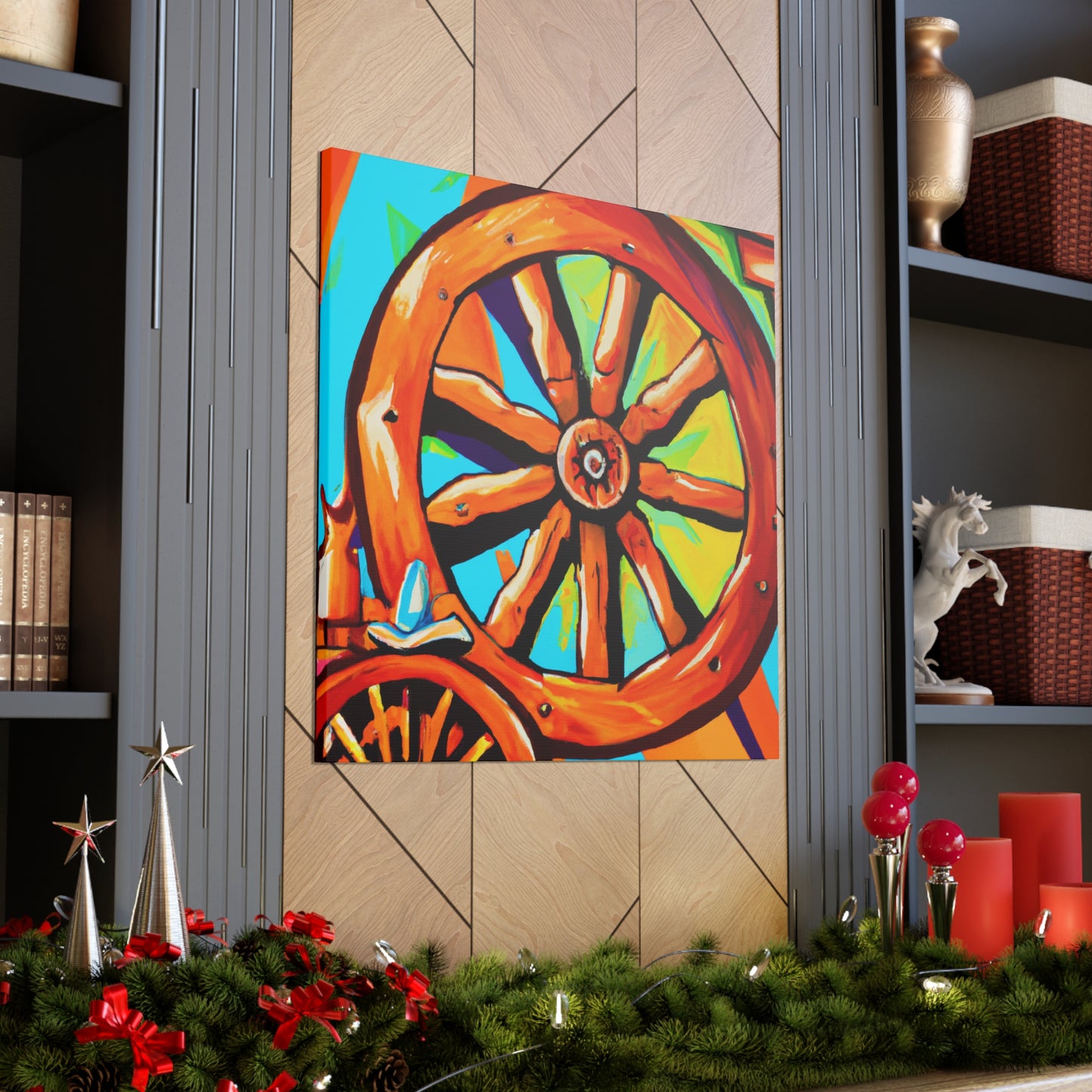 Wagon Wheel Art Deco - Canvas