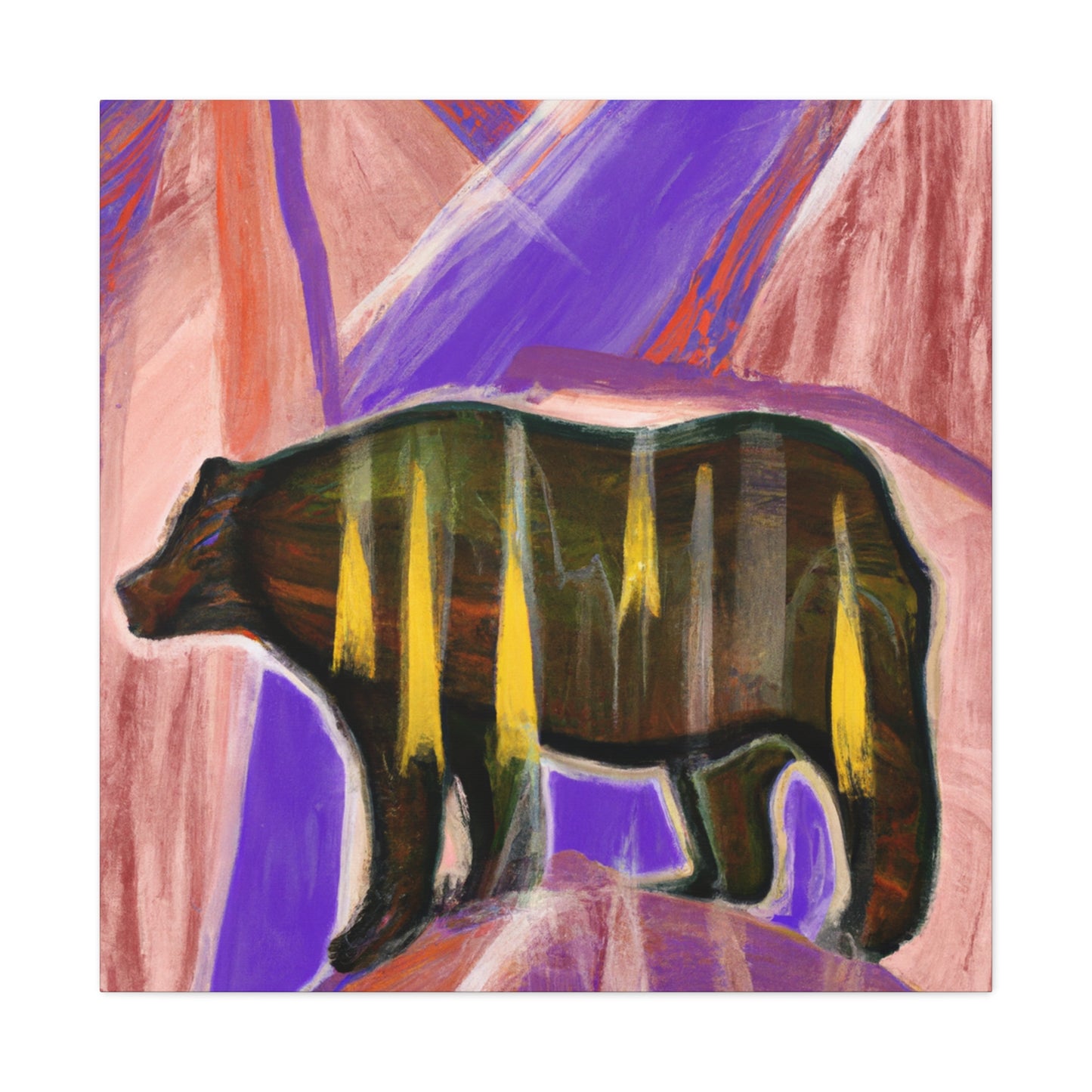 "Brown Bear and Glamour" - Canvas