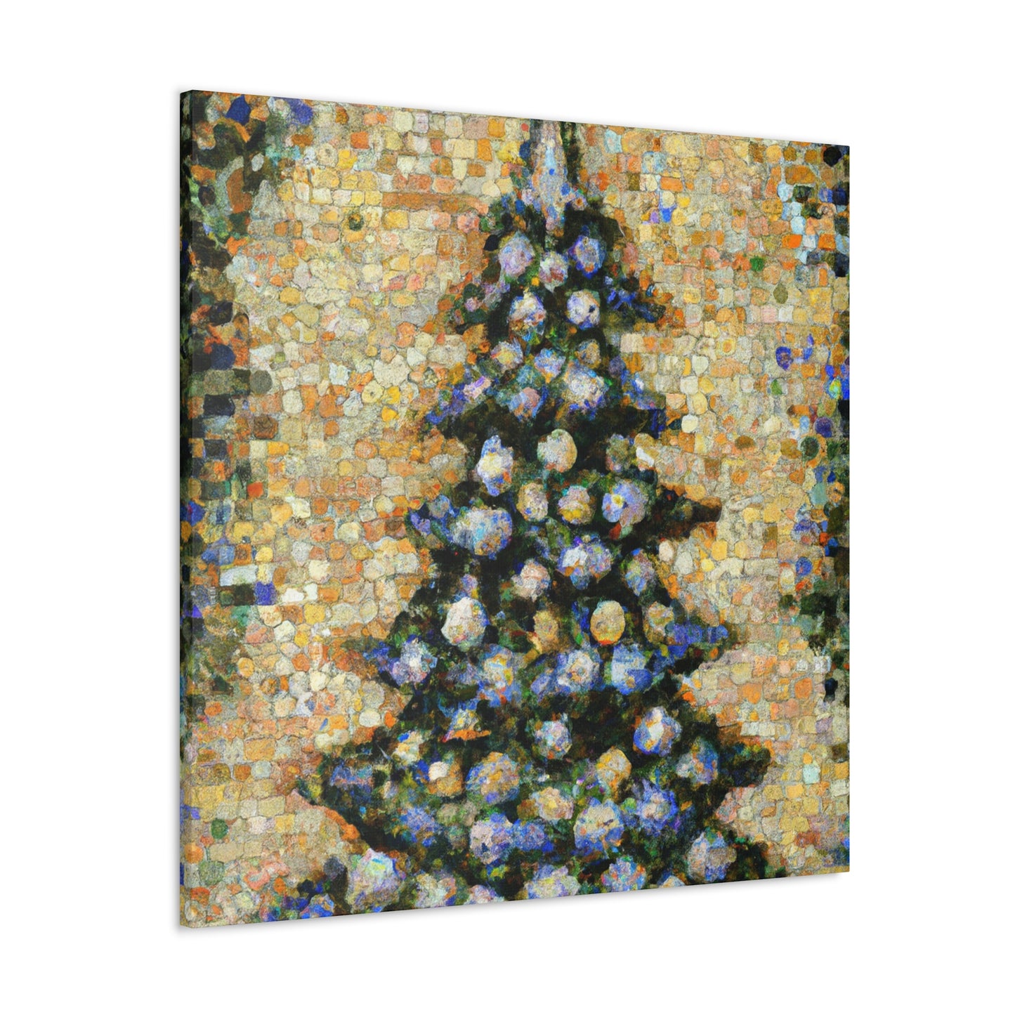 Christmas Tree Pointillism - Canvas