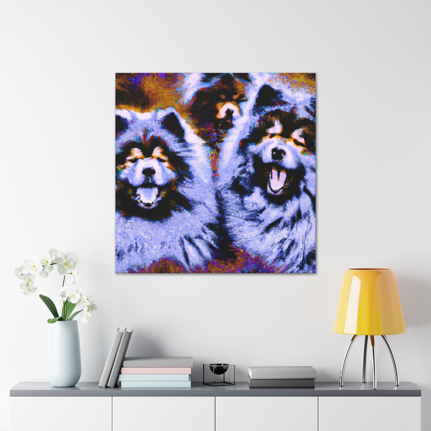 "Keeshond and Abstraction" - Canvas