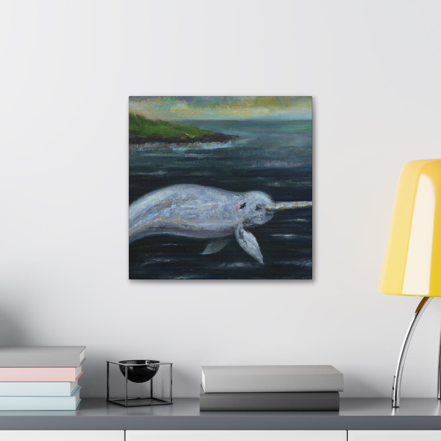 "Narwhal in Moonlight" - Canvas