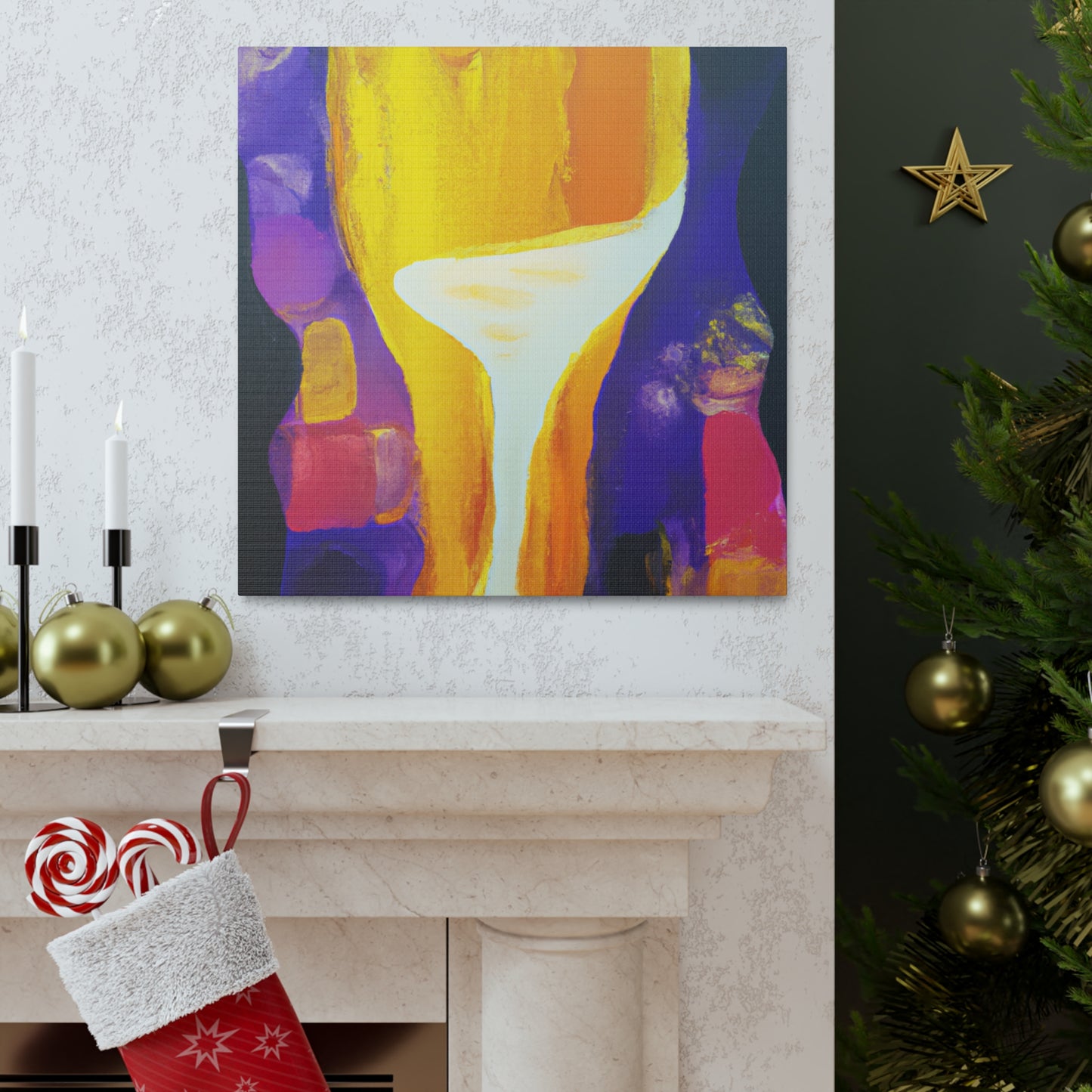 "Wine Glass Reflection" - Canvas