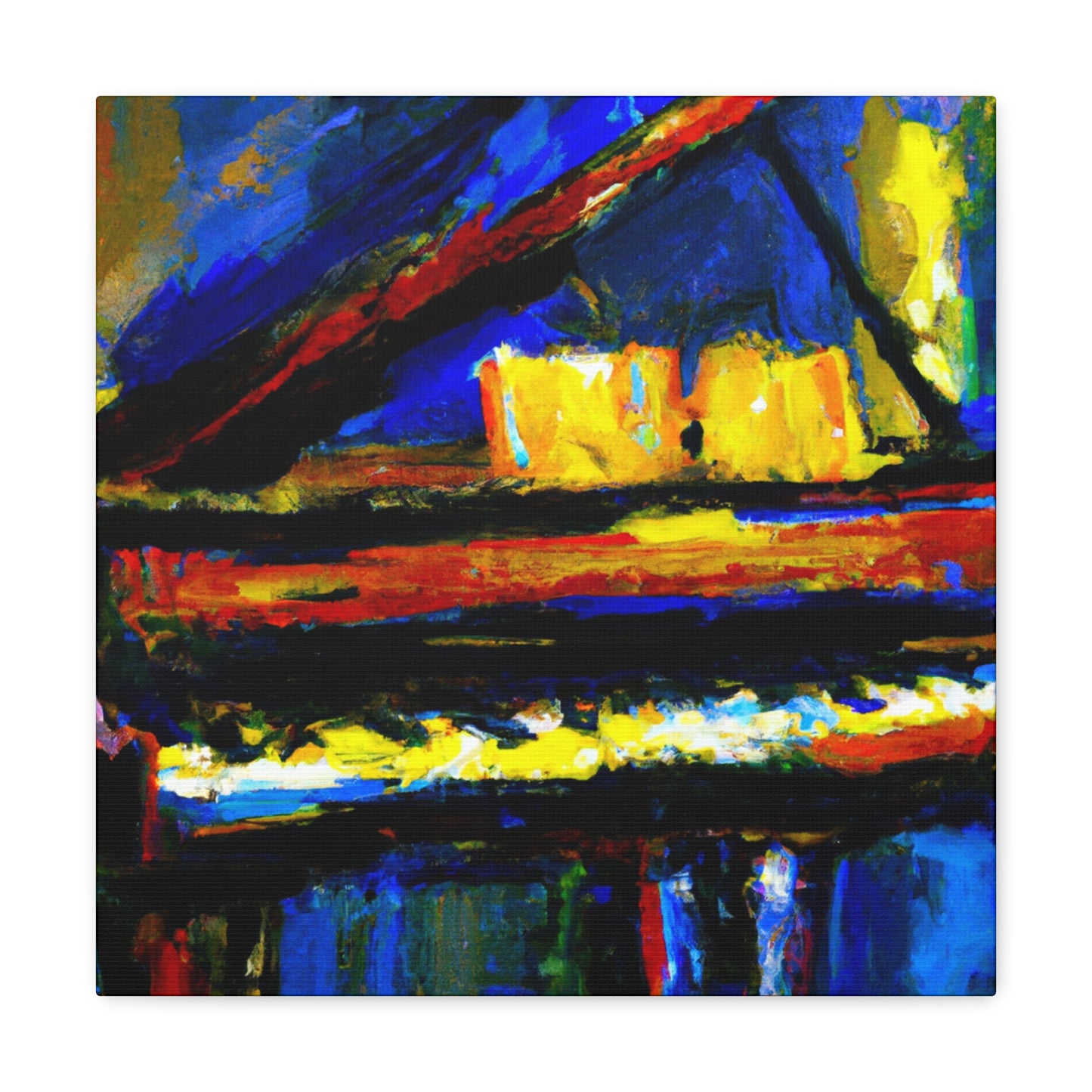 "Piano in Moonlight Reverie" - Canvas