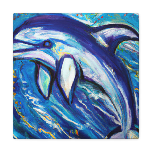 Dolphins in Expressionism - Canvas