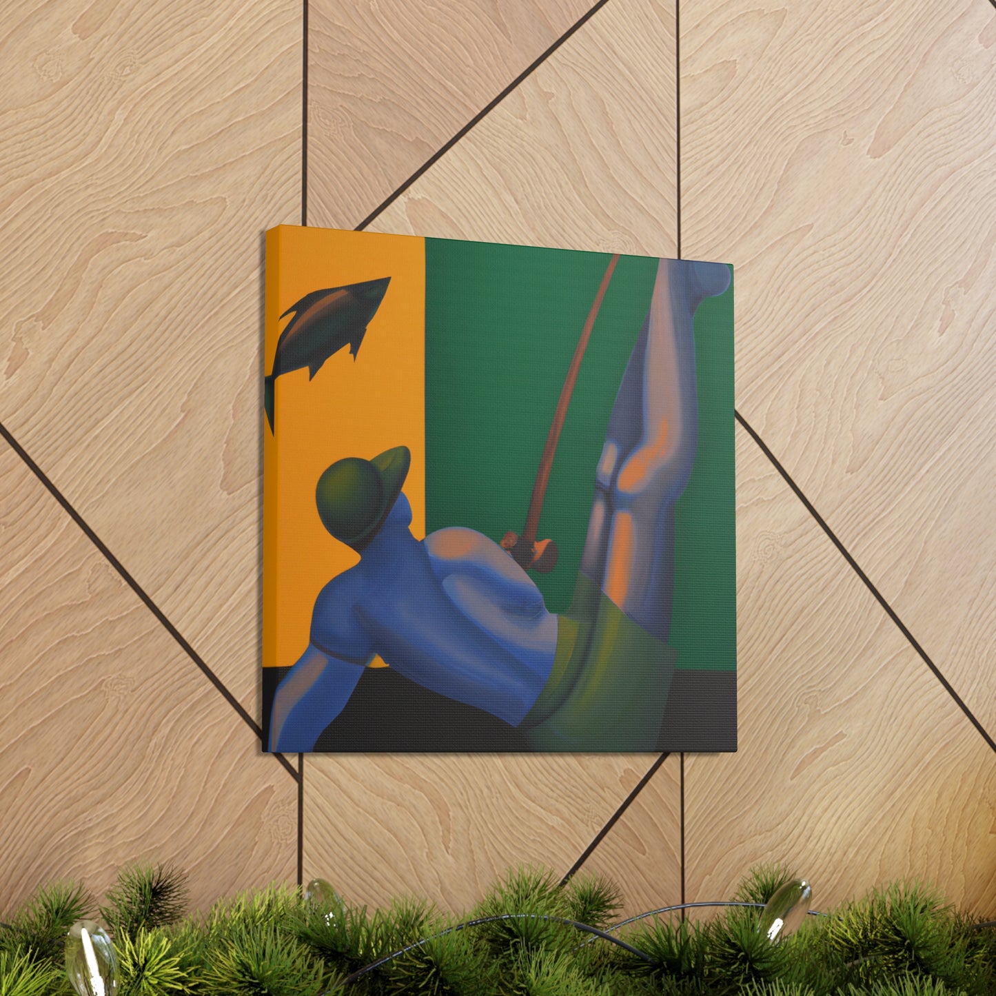 "Fishing At Dawn Deco" - Canvas