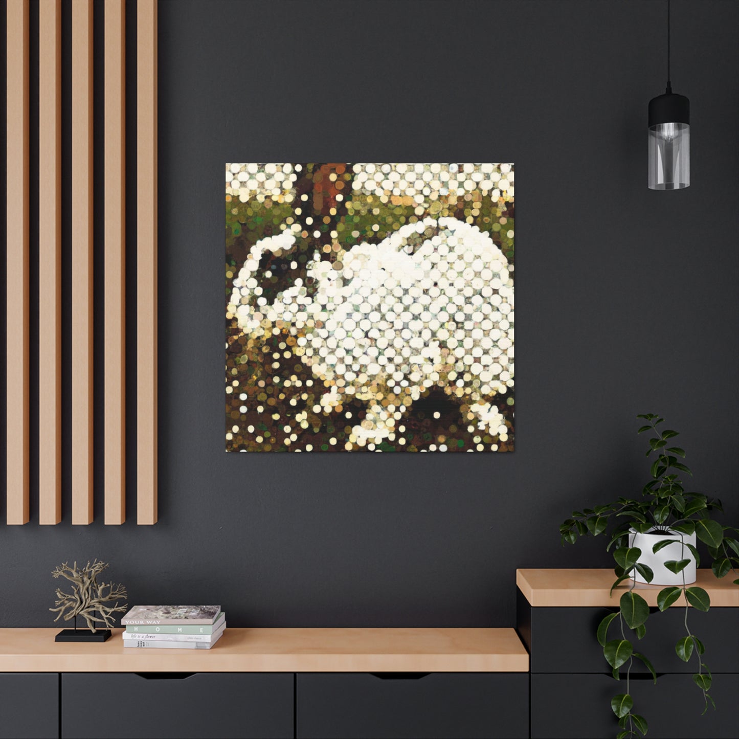 Rabbit's Pointillist Dream - Canvas