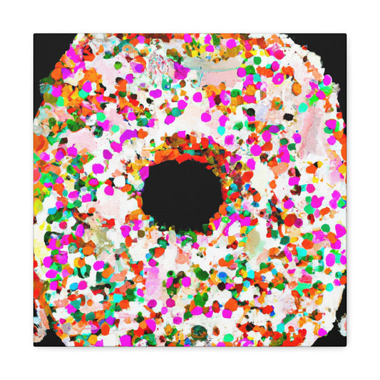 "Doughnut Delight Pointillism" - Canvas