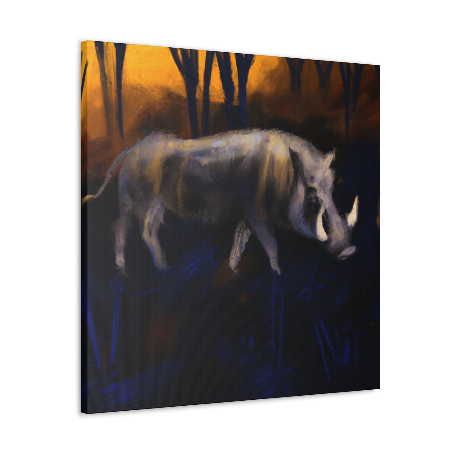 "Warthog in Moonlight" - Canvas