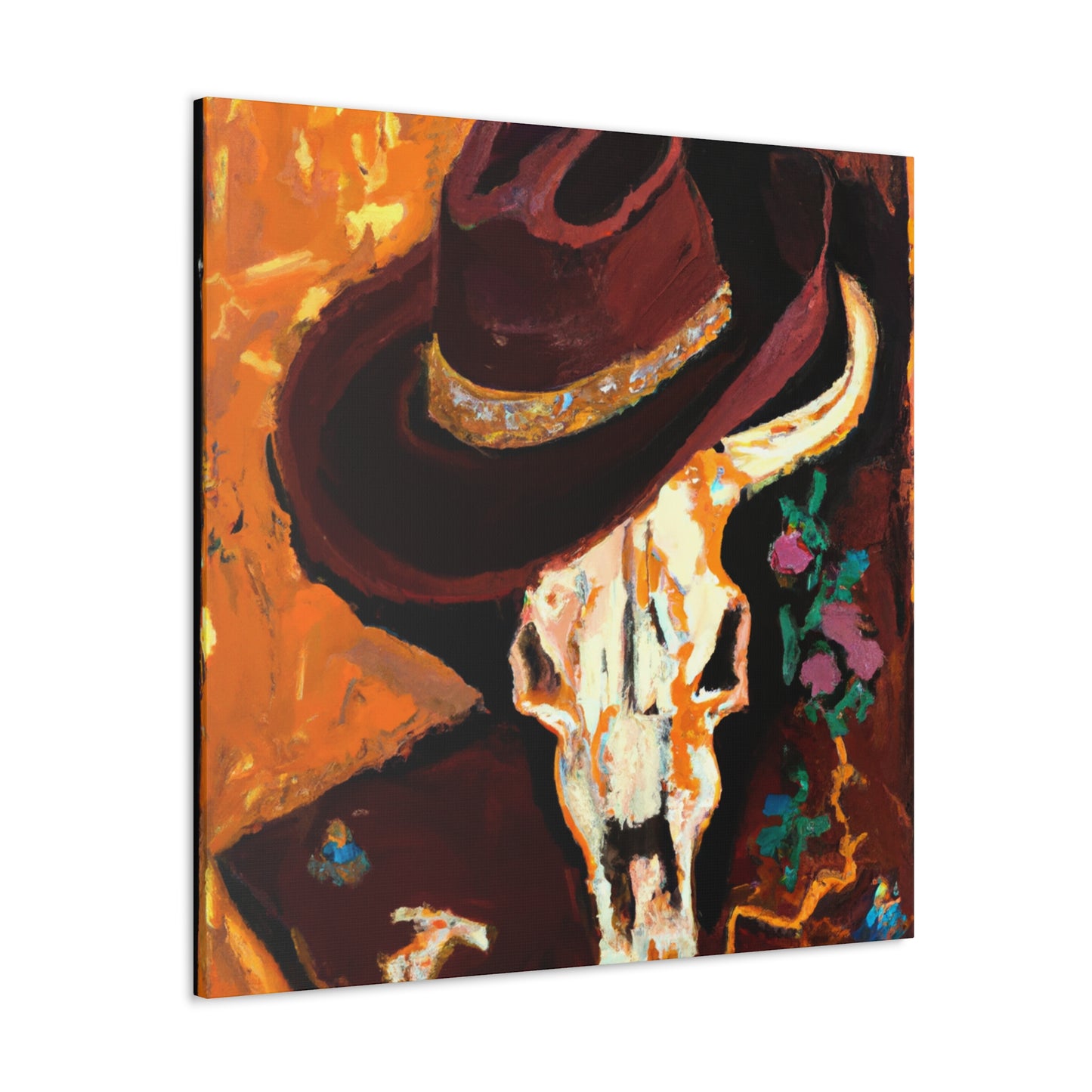 "Cow Skull in Rococo". - Canvas