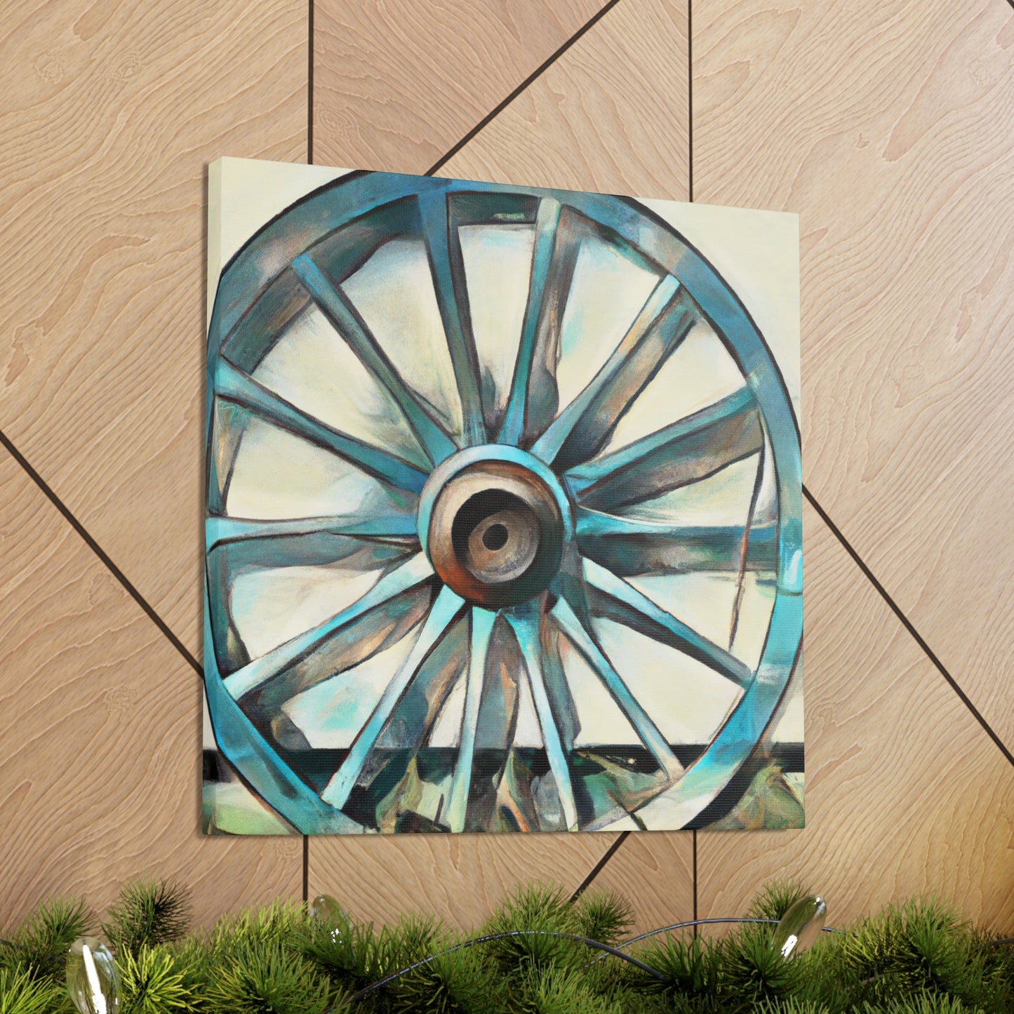 "Western Wagon Wheel Land" - Canvas