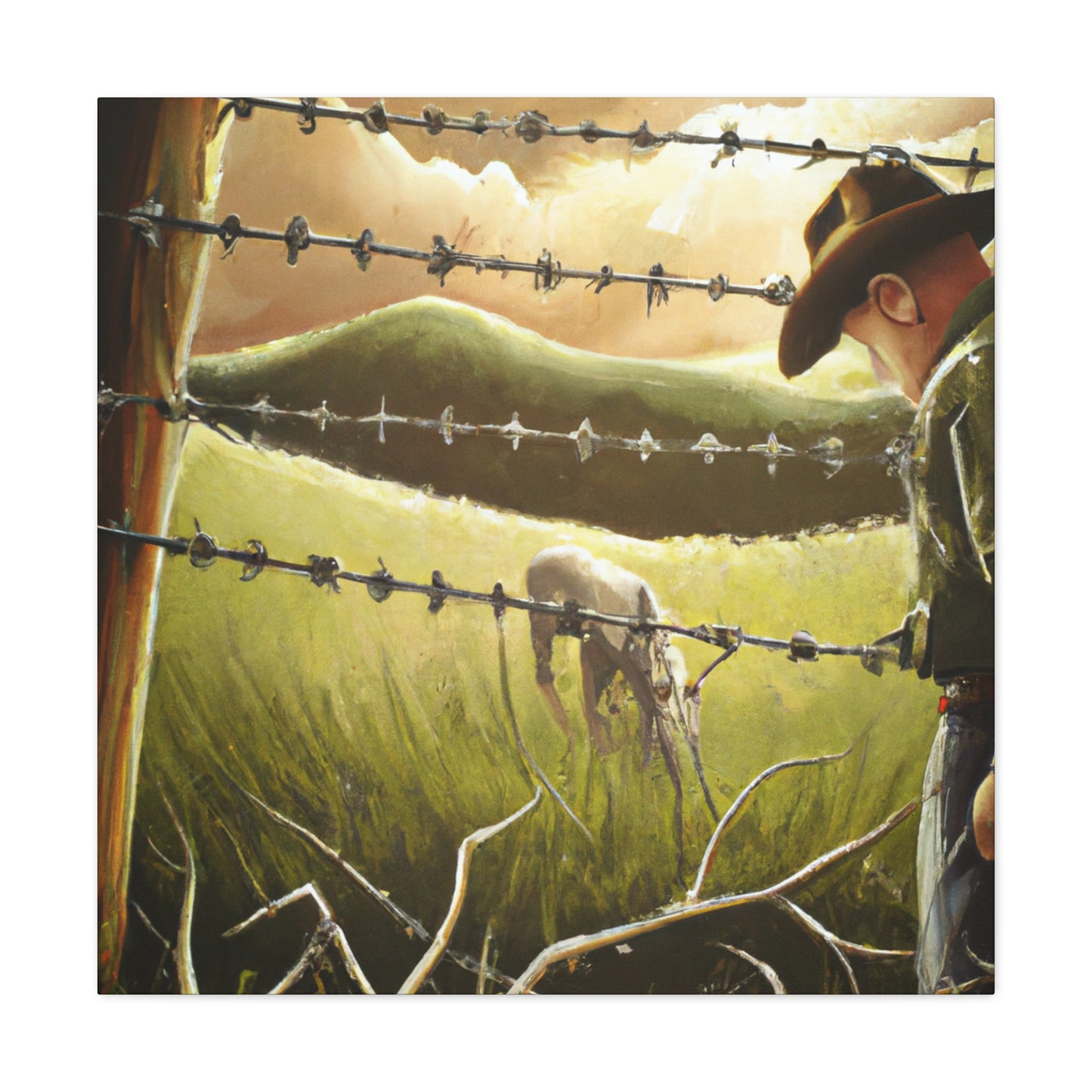 "Barbed Wire Beauty" - Canvas