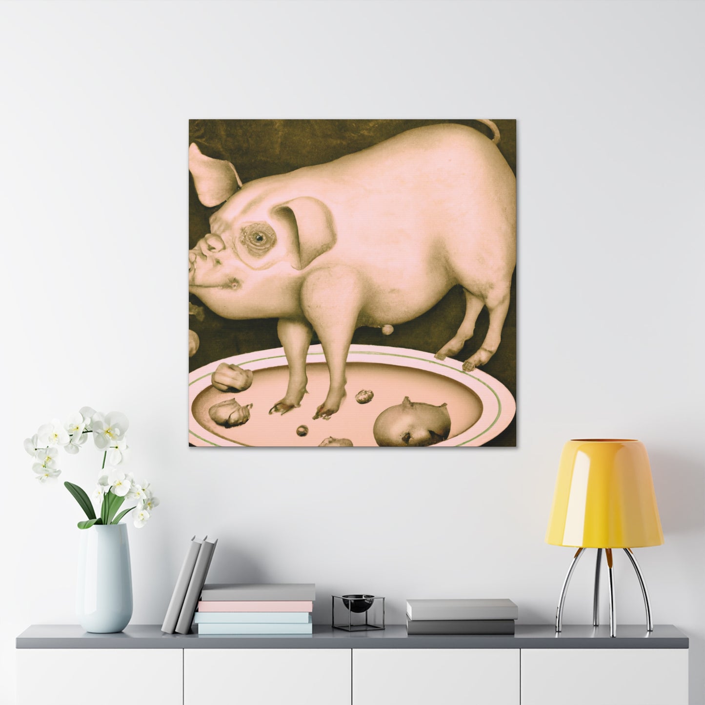 Pig with Grandeur. - Canvas